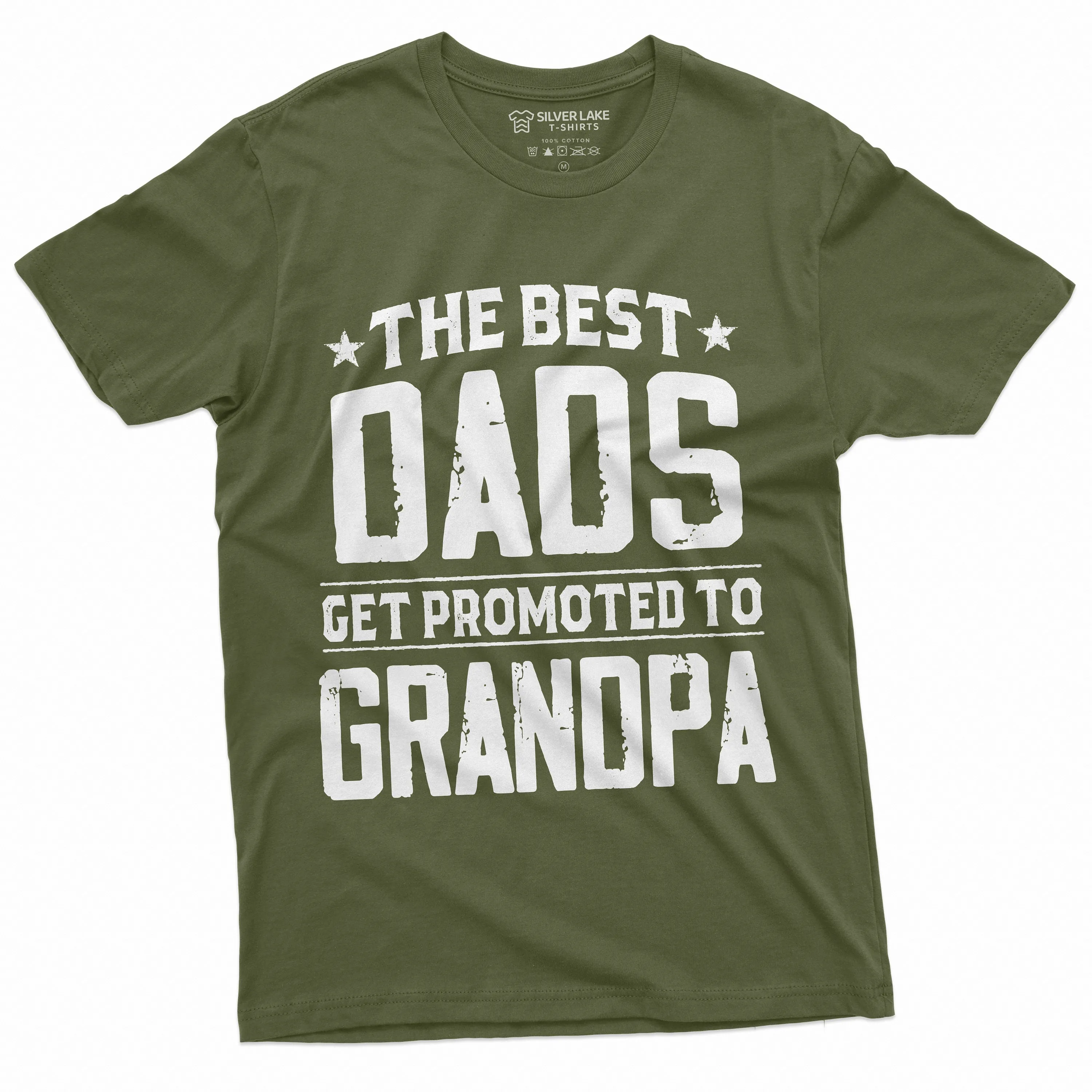 Men's Best Dads Get promoted to Grandpa T-shirt Grandfather Grand-daughter Grandson announcement Shirt Father's Day gift for Dad