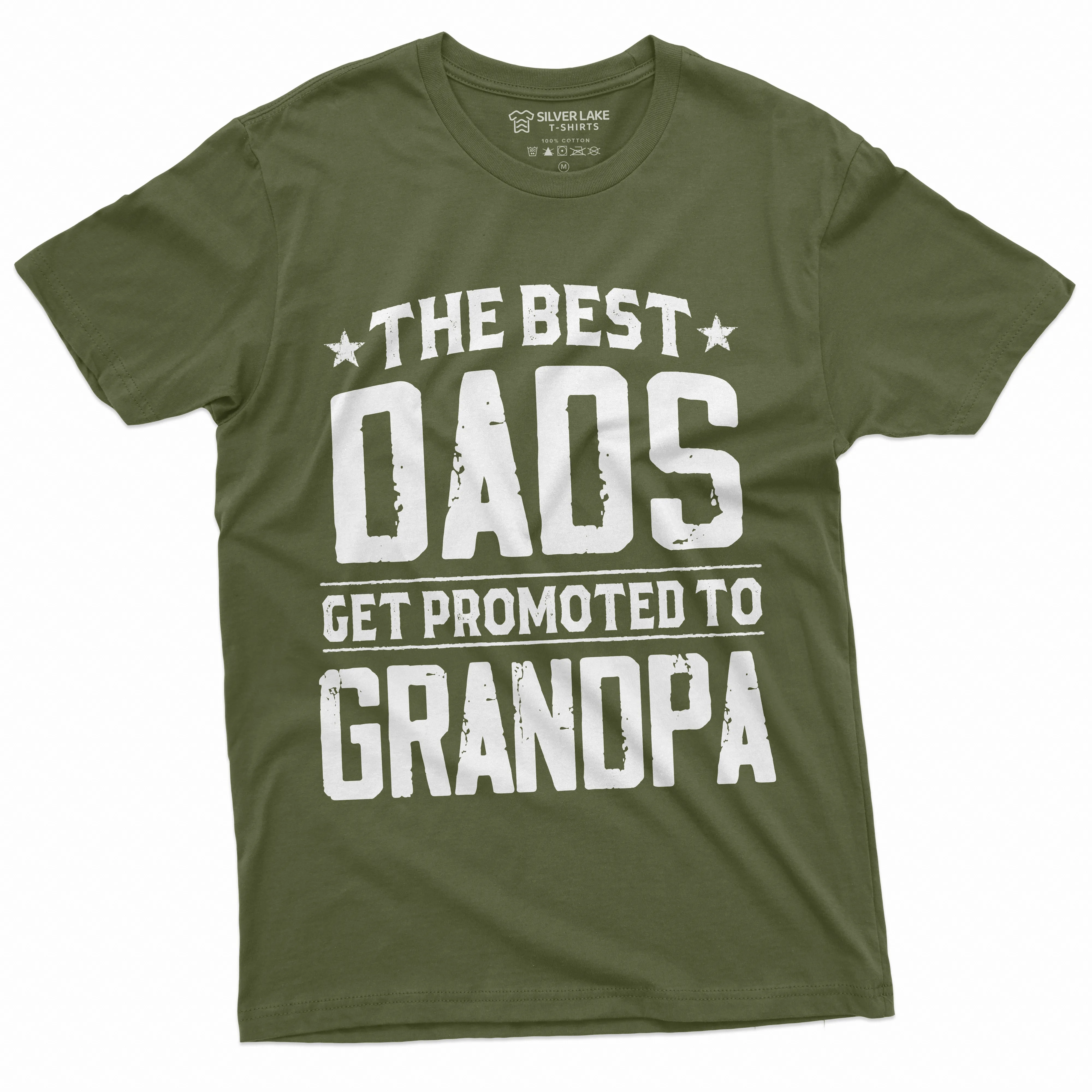 Men's Best Dads Get promoted to Grandpa T-shirt Grandfather Grand-daughter Grandson announcement Shirt Father's Day gift for Dad