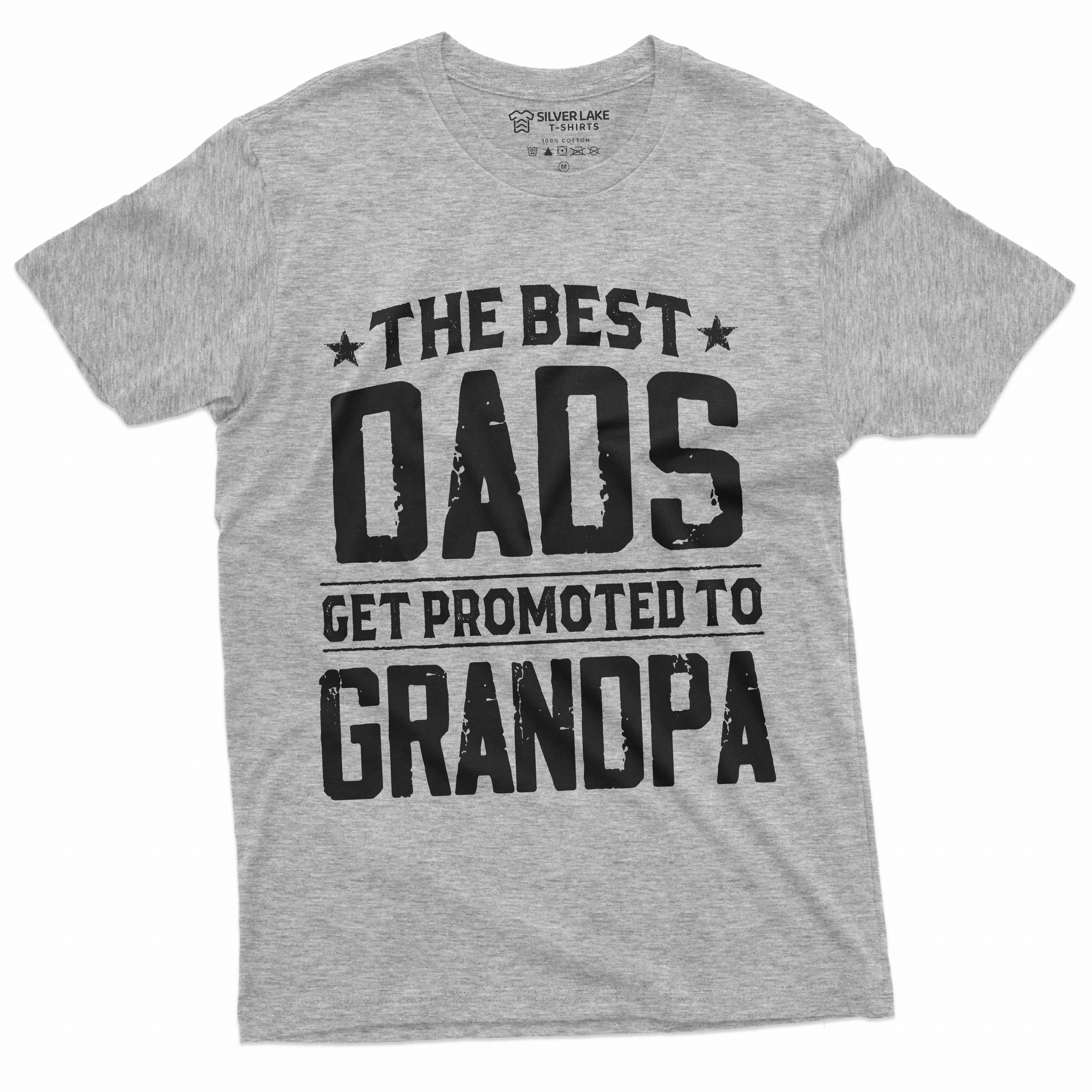 Men's Best Dads Get promoted to Grandpa T-shirt Grandfather Grand-daughter Grandson announcement Shirt Father's Day gift for Dad