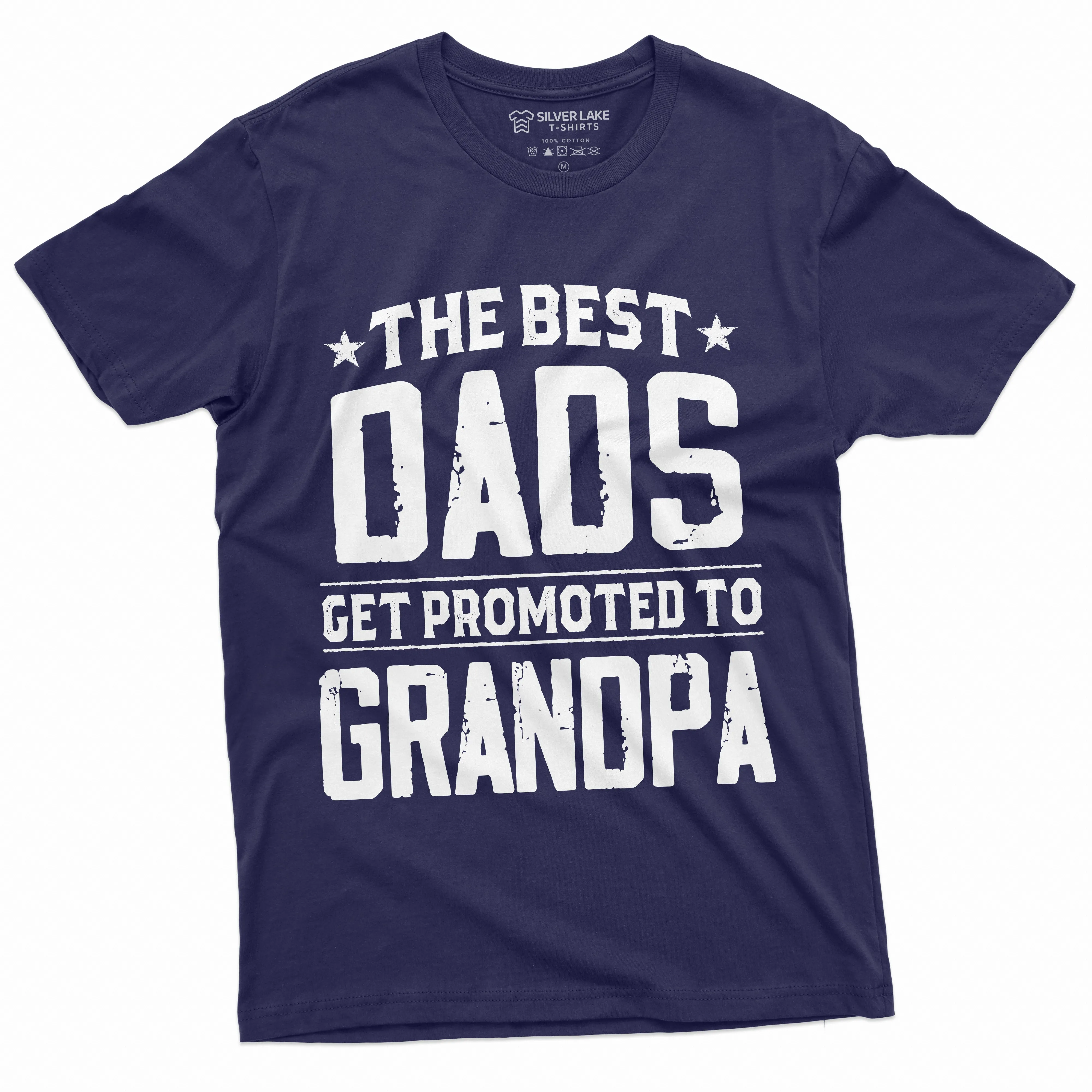 Men's Best Dads Get promoted to Grandpa T-shirt Grandfather Grand-daughter Grandson announcement Shirt Father's Day gift for Dad