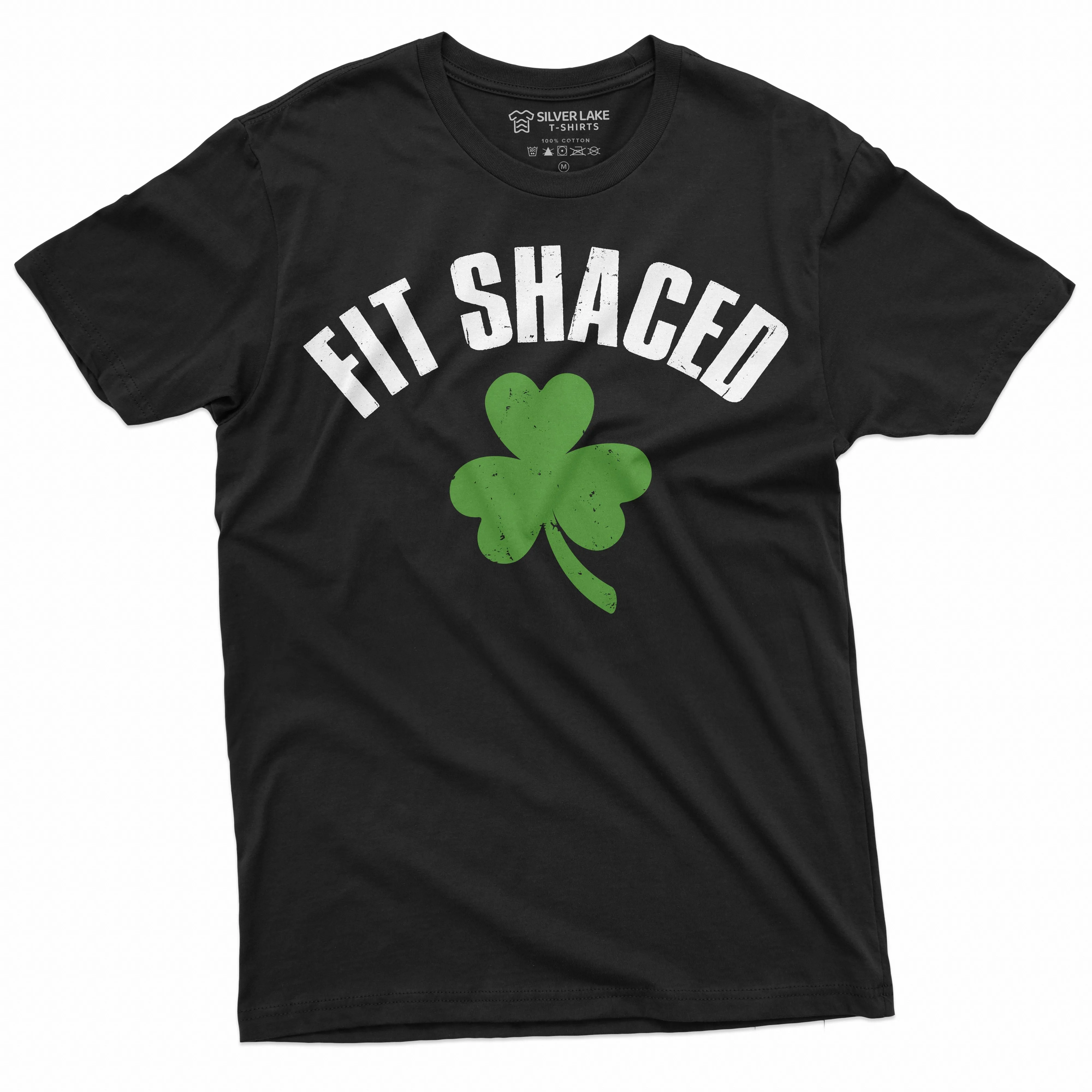 Men's Fit Shaced Funny T-shirt St Patrick's Drinking Party Pub Tee Clover Shamrock Shirt