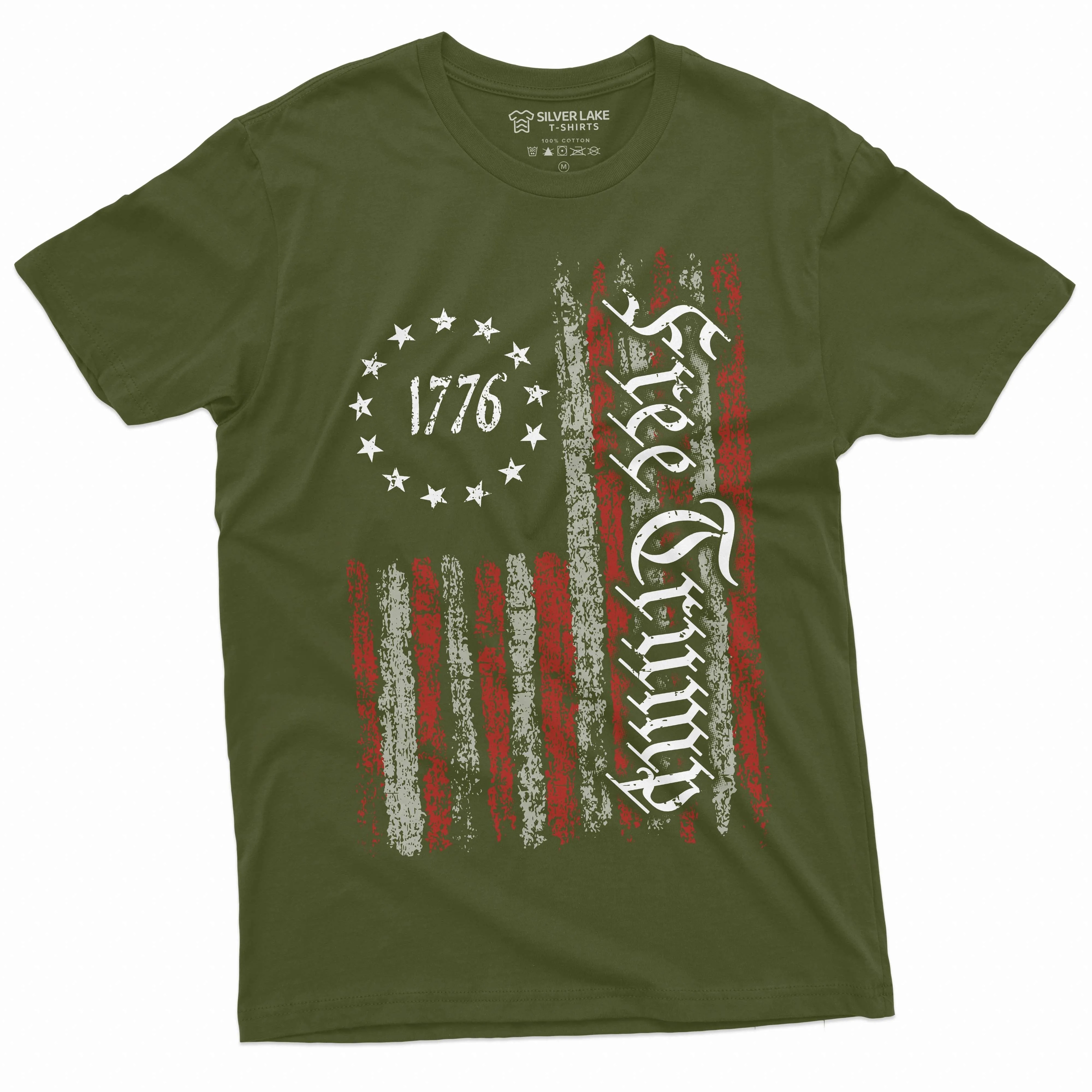 Men's Free Trump USA flag 1776 T-shirt Patriotic DJT 2024 Trump arrest inditement Tee Shirt Donald Trump support Tee shirt
