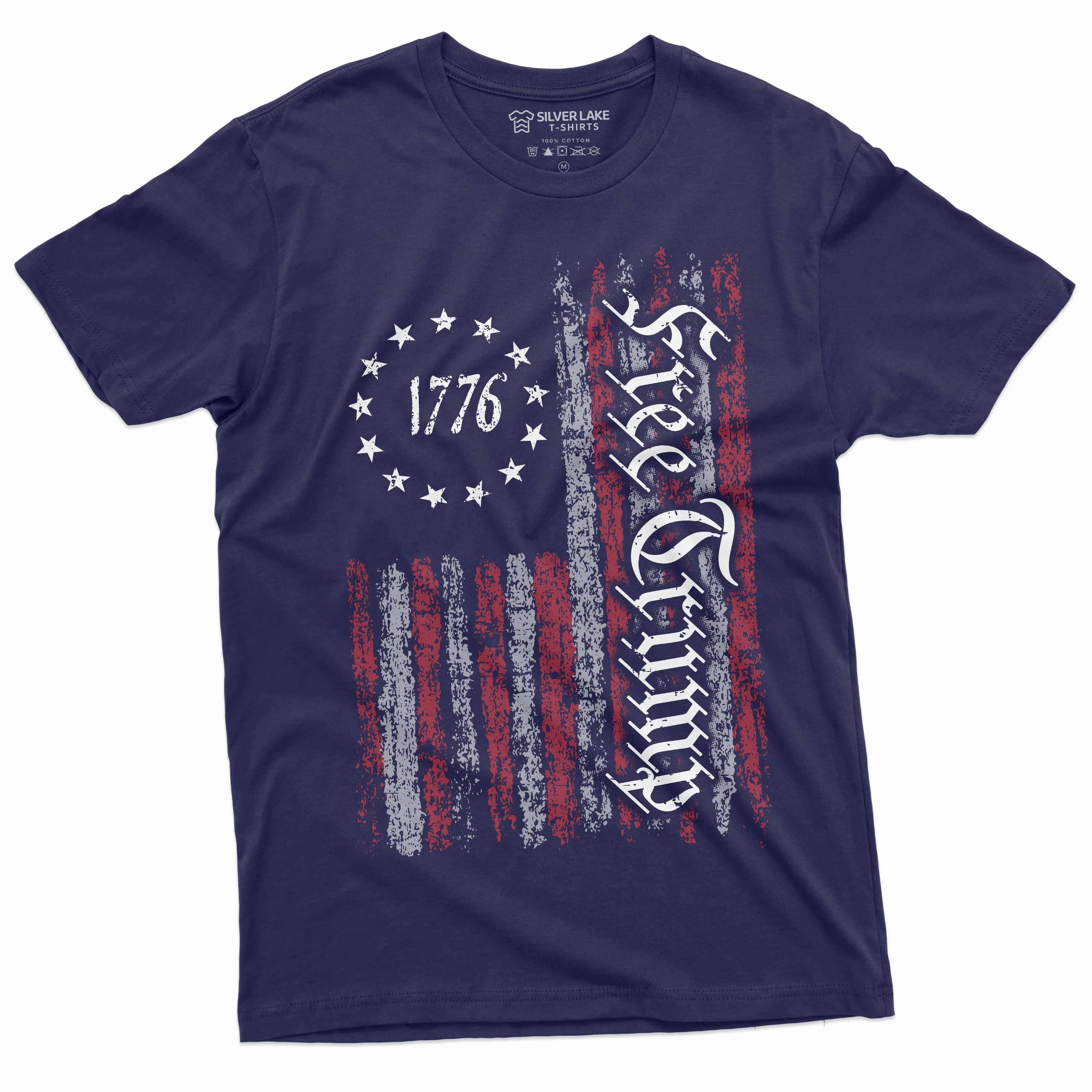 Men's Free Trump USA flag 1776 T-shirt Patriotic DJT 2024 Trump arrest inditement Tee Shirt Donald Trump support Tee shirt
