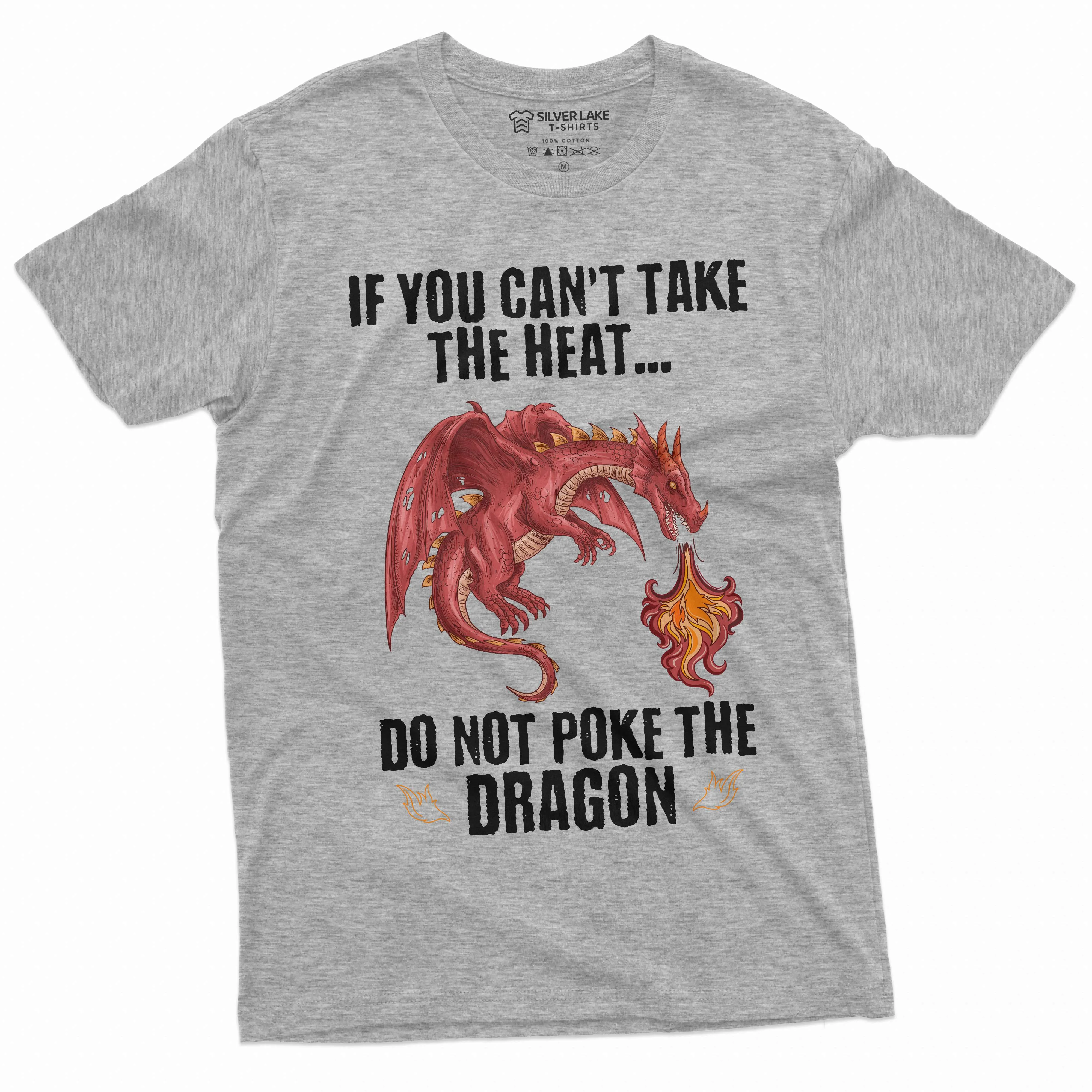 Men's Funny Poke dragon T-shirt dont poke dragon funny Birthday gift Mens shirts gift for him