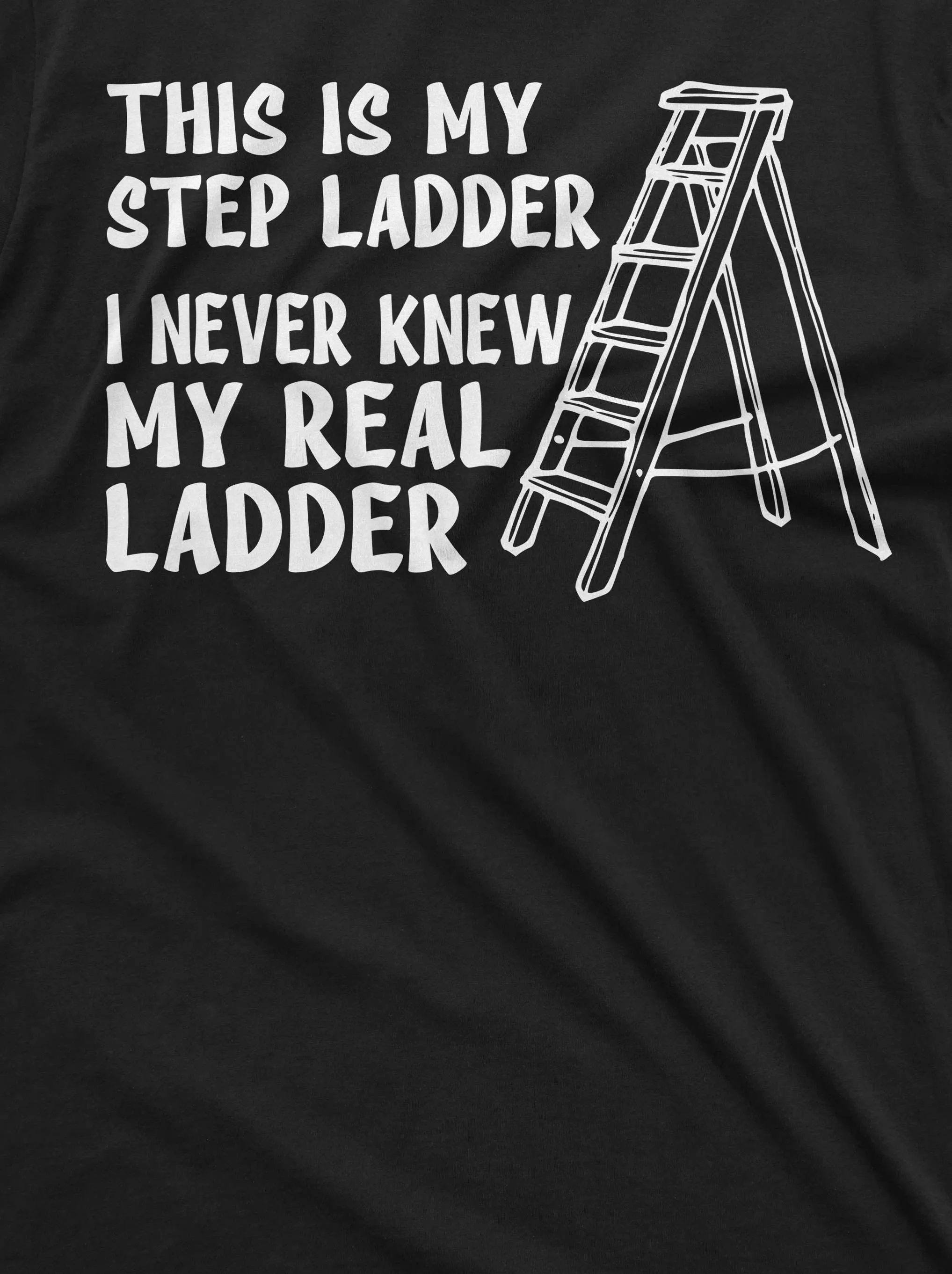 Men's Funny Shirt Sarcastic Joke Shirt Step Ladder Step Father Tee Shirt Birthday Gift