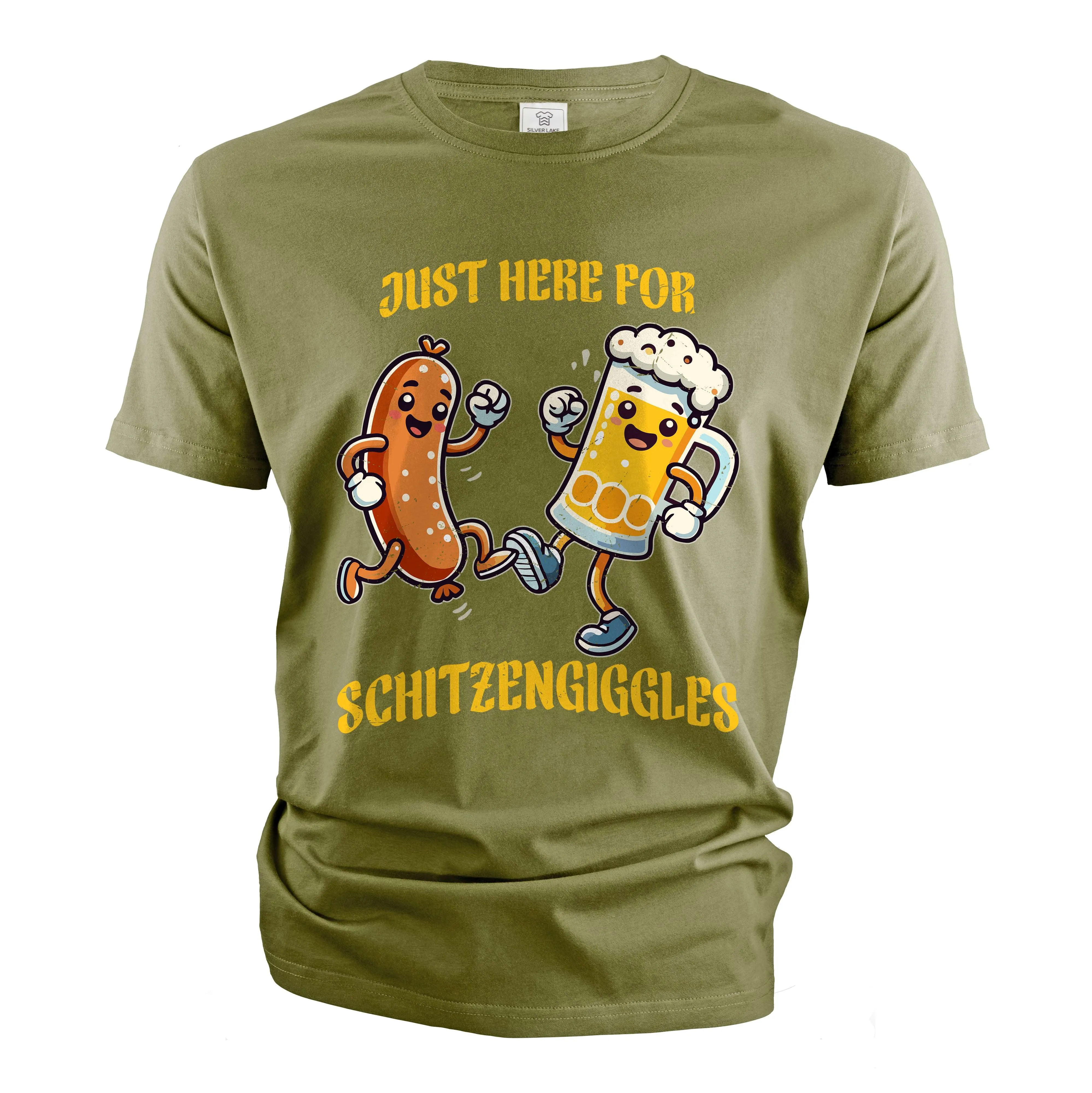Men's Just here for Schitzengiggles Shirt Funny Oktoberfest T-shirts Bratwurst Shirt Funny Beer Tee