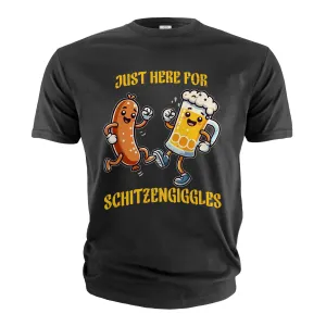 Men's Just here for Schitzengiggles Shirt Funny Oktoberfest T-shirts Bratwurst Shirt Funny Beer Tee