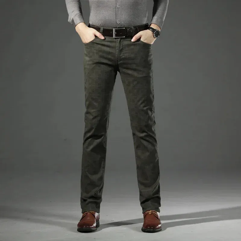 Men's Plaid Dress Pants: Classic Formal Slim Fit Casual Trousers for Autumn