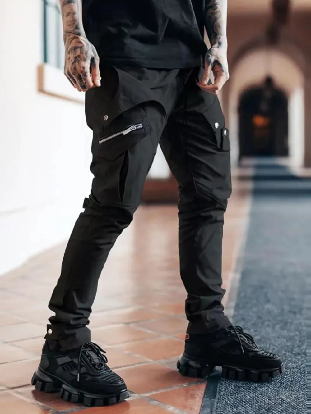 Men's Plus Size Pants with Cargo Pockets