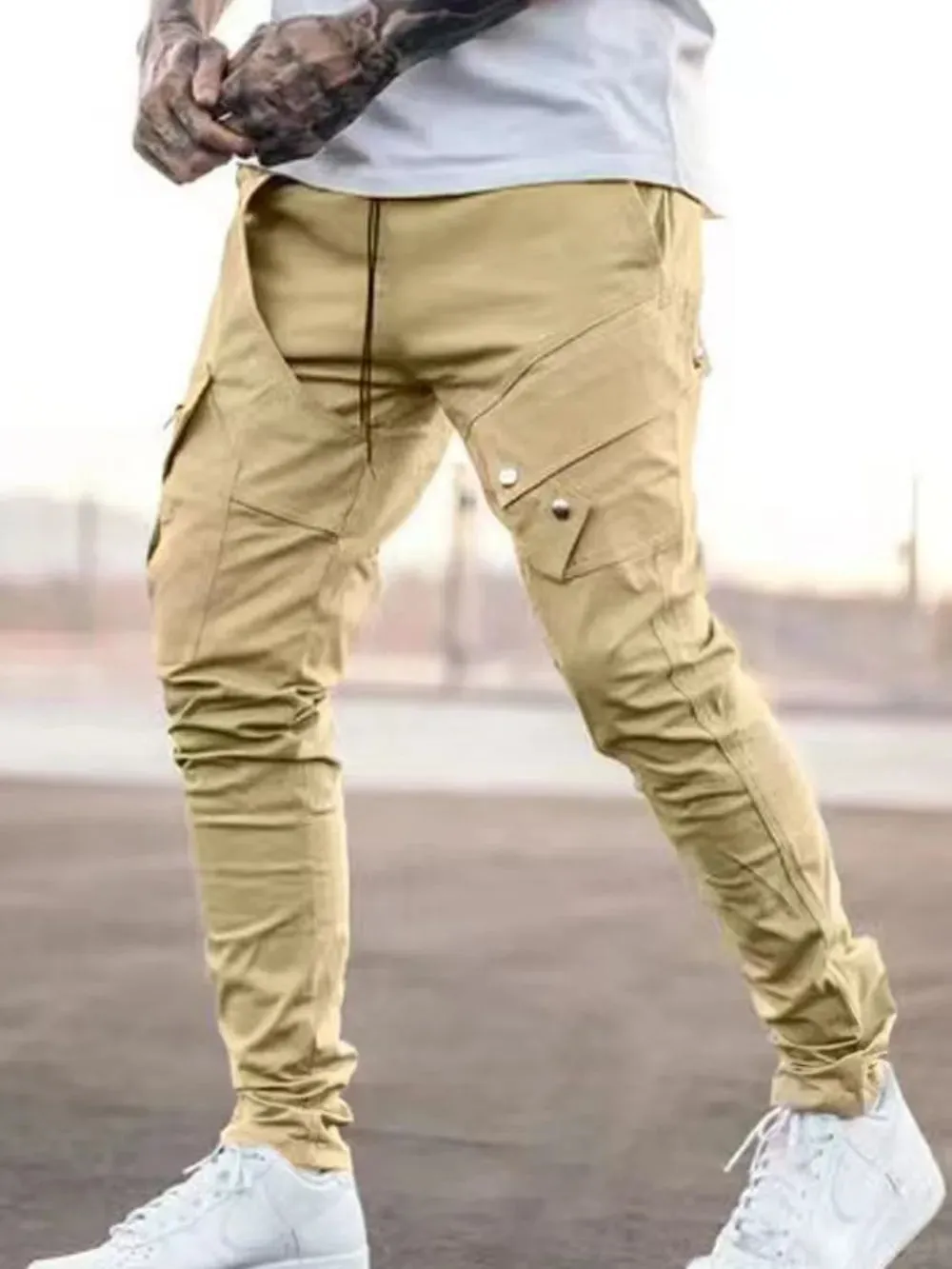 Men's Plus Size Pants with Cargo Pockets