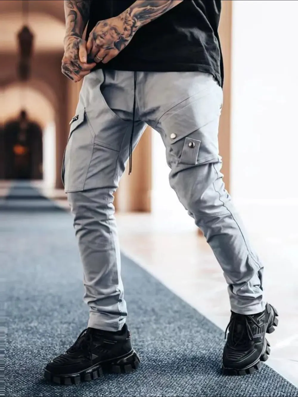 Men's Plus Size Pants with Cargo Pockets