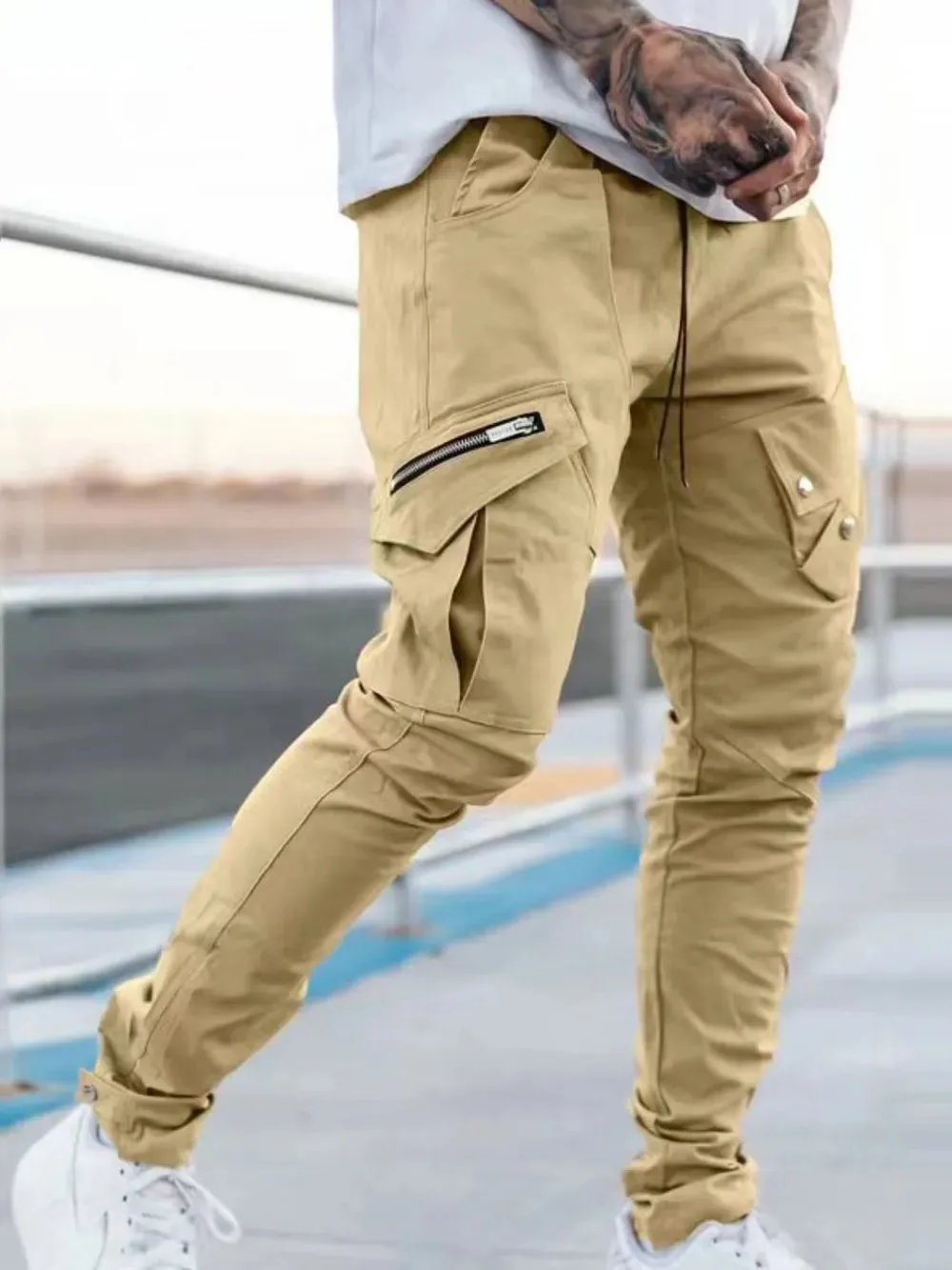 Men's Plus Size Pants with Cargo Pockets