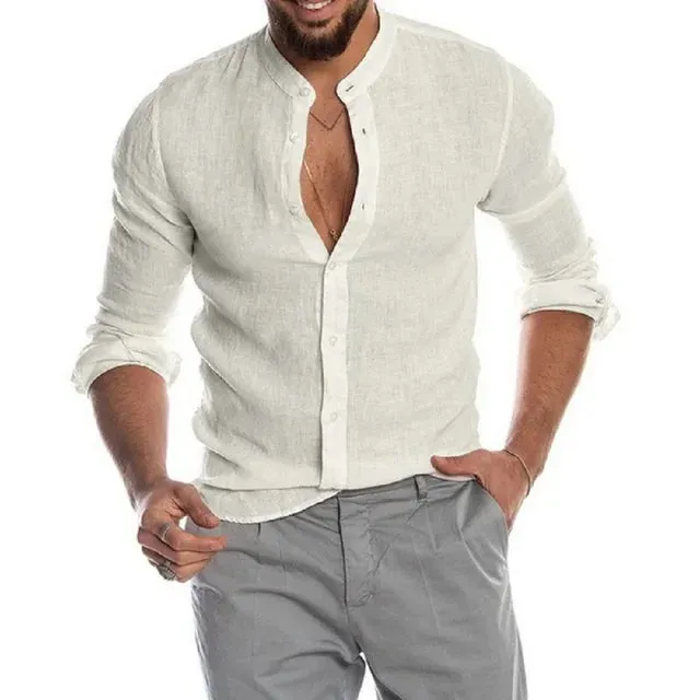 Men’s Tailored-Fit Long-Sleeve Casual Shirt