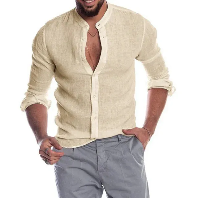 Men’s Tailored-Fit Long-Sleeve Casual Shirt