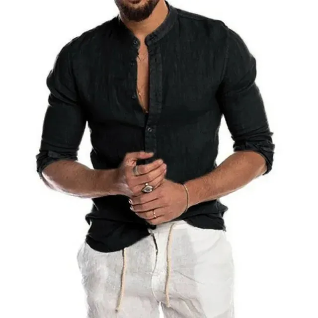 Men’s Tailored-Fit Long-Sleeve Casual Shirt