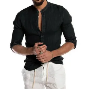 Men’s Tailored-Fit Long-Sleeve Casual Shirt