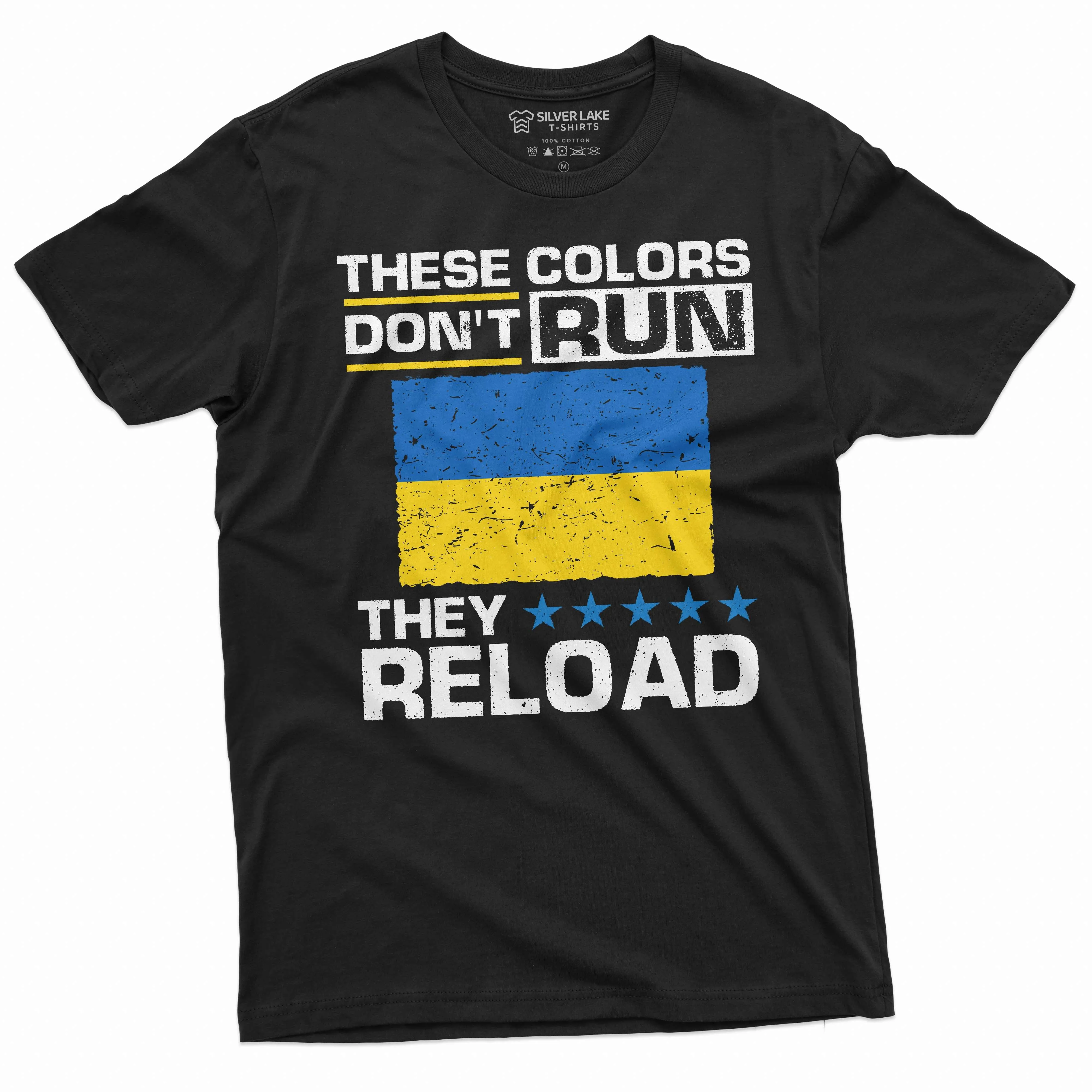 Men's Ukraine These colors dont run T-shirt Ukrainian patriotic flag trident Tee shirt