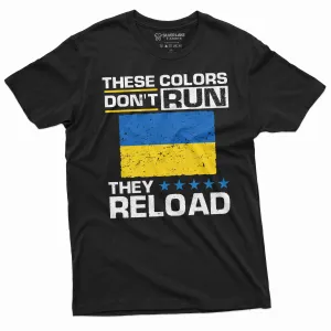 Men's Ukraine These colors dont run T-shirt Ukrainian patriotic flag trident Tee shirt