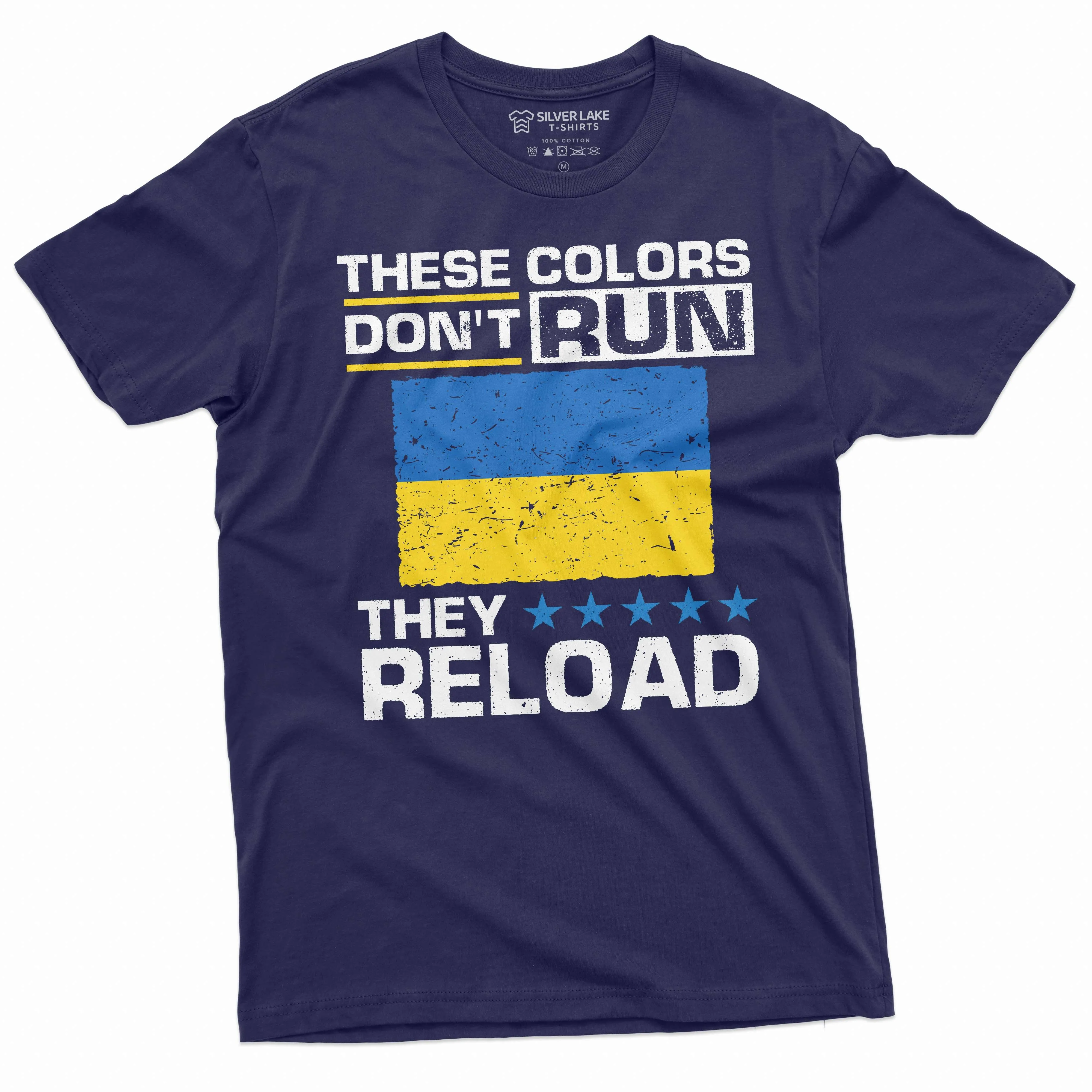 Men's Ukraine These colors dont run T-shirt Ukrainian patriotic flag trident Tee shirt