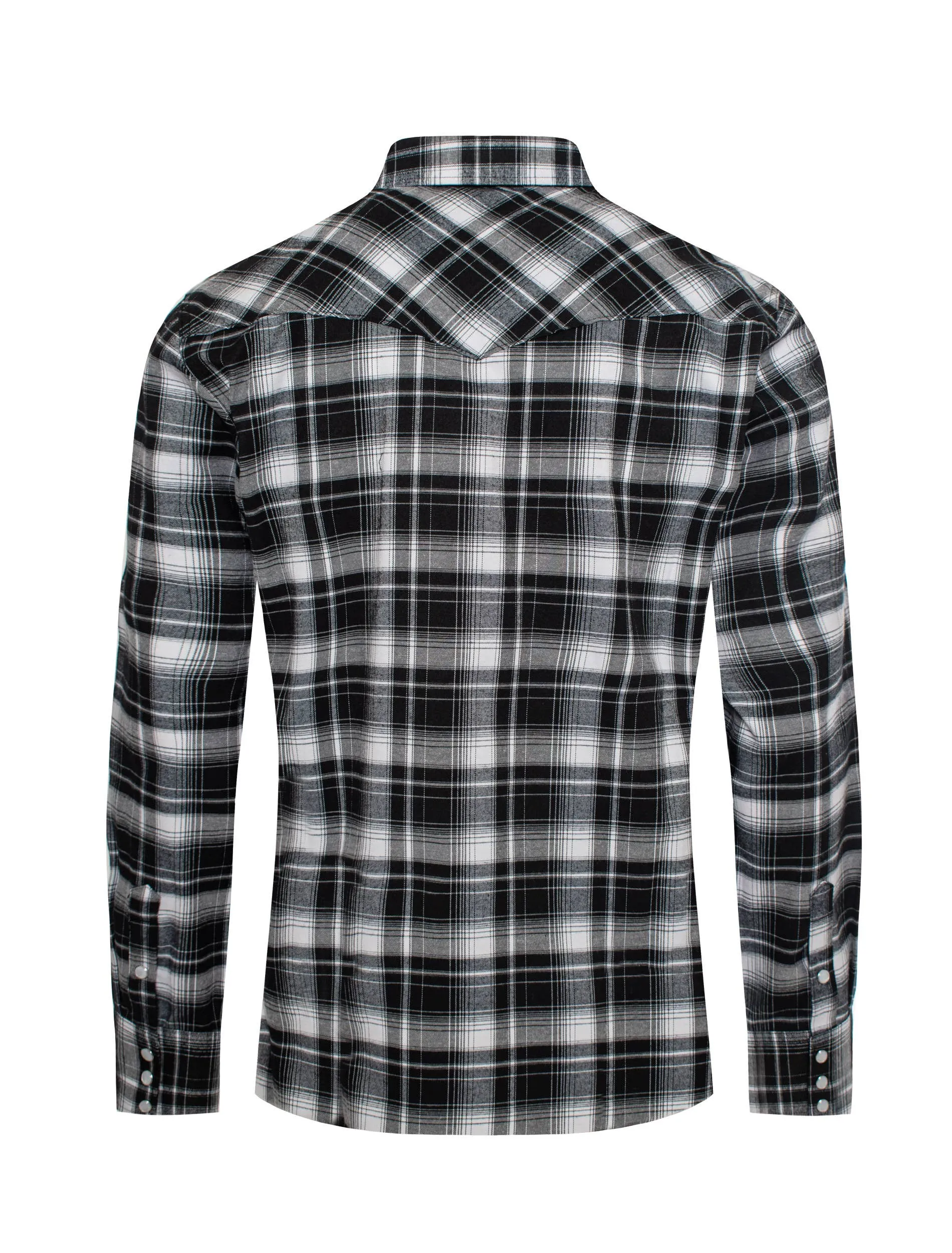 Men's Western Long Sleeve Flannel Shirts With Snap Buttons: FLS300-309