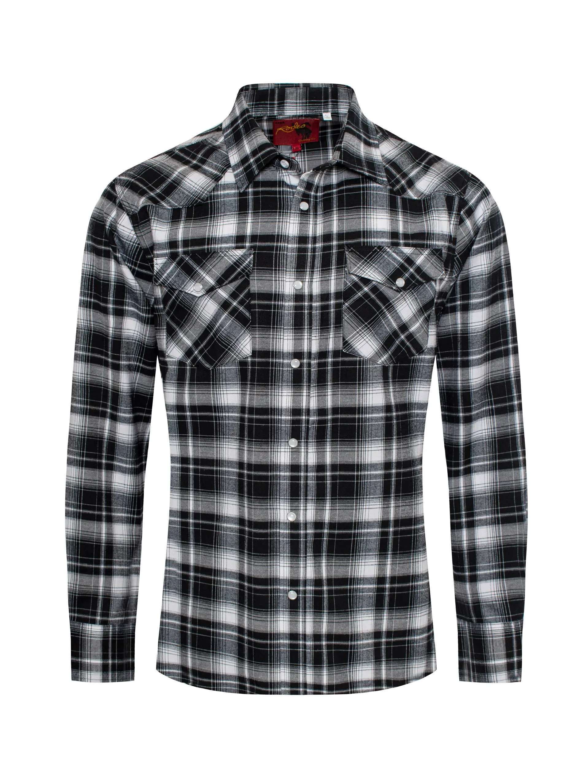 Men's Western Long Sleeve Flannel Shirts With Snap Buttons: FLS300-309
