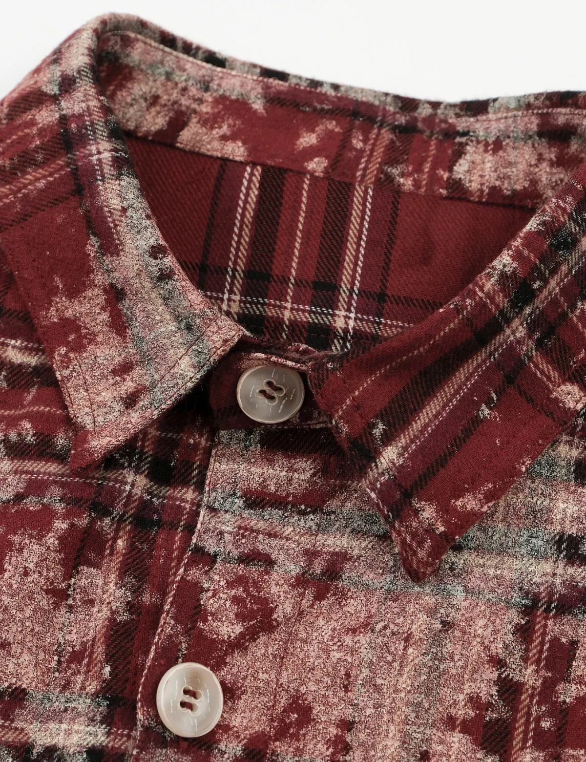 Men's Women's Oversized Cotton Button Down Flannel Shirts Long Sleeve Plaid Tie Dye Unisex Blouse Top