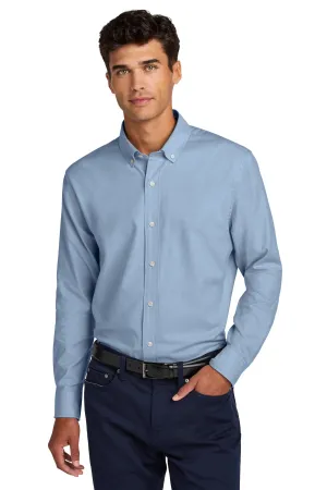Mercer Mettle Long Sleeve Modern Oxford Shirt MM2002 Cobalt