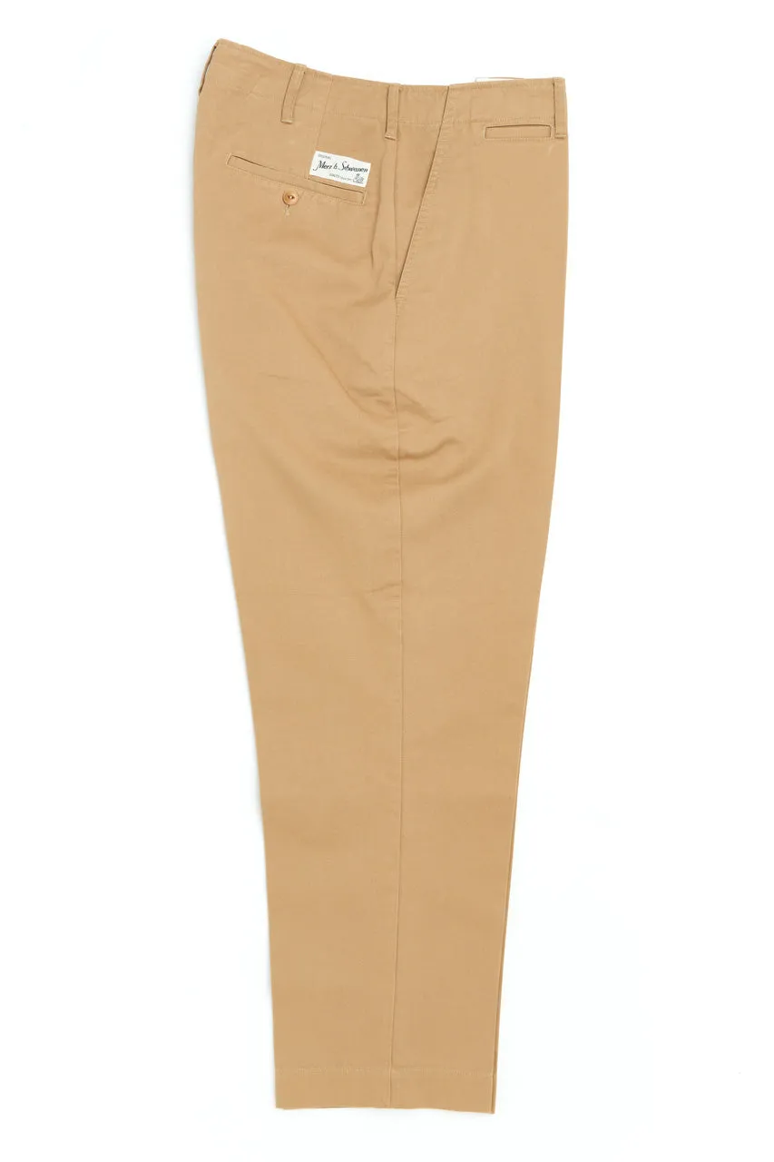 Merz b. Schwanen Relaxed Chino "01" Organic Cotton Khaki