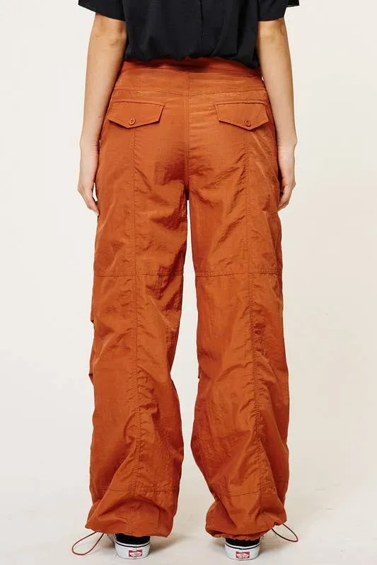 Mid Rise Cargo Jogger Pants With Adjustable Drawstrings Wisteria