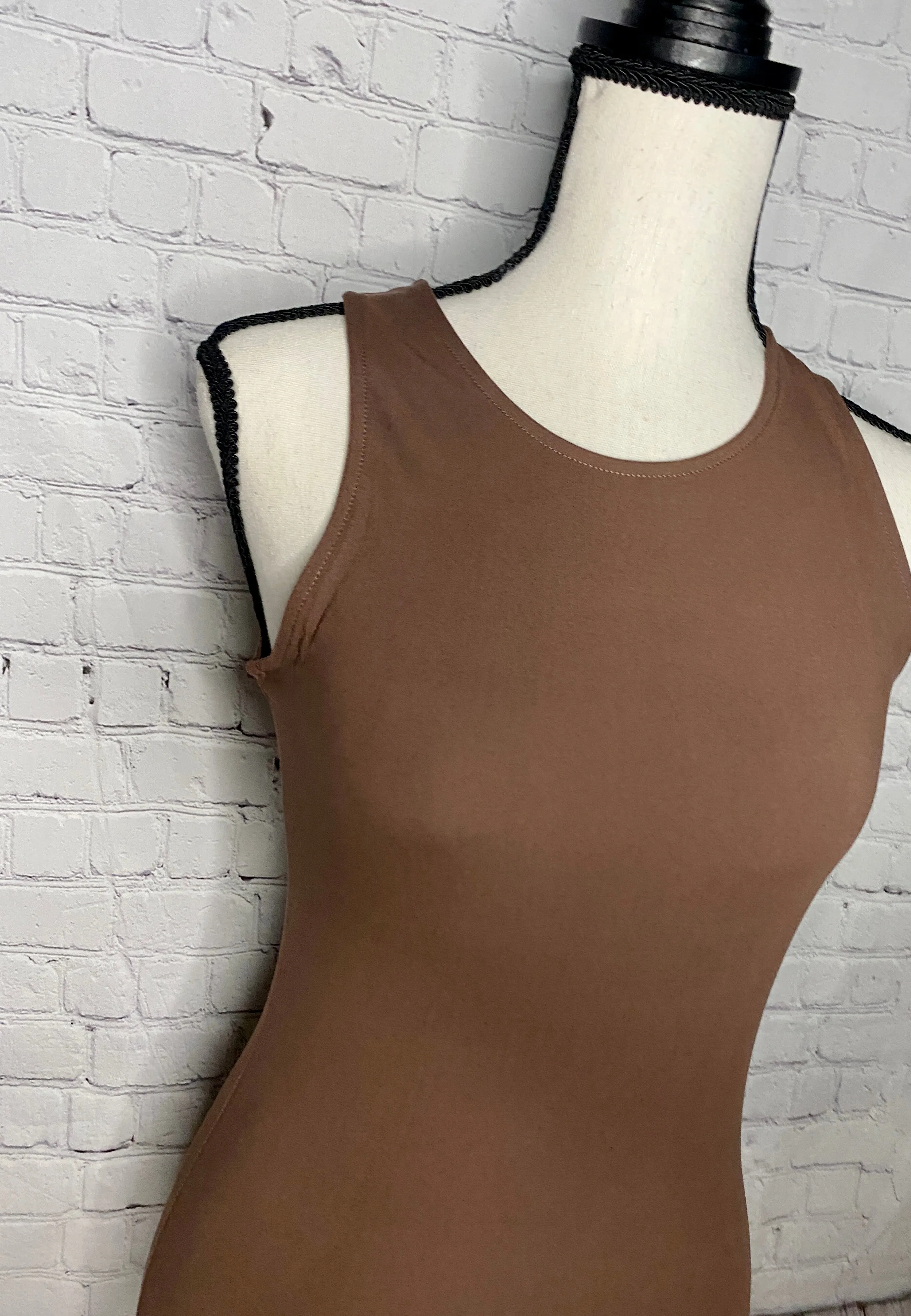 Mocha Latte Bodycon Midi Tank Dress