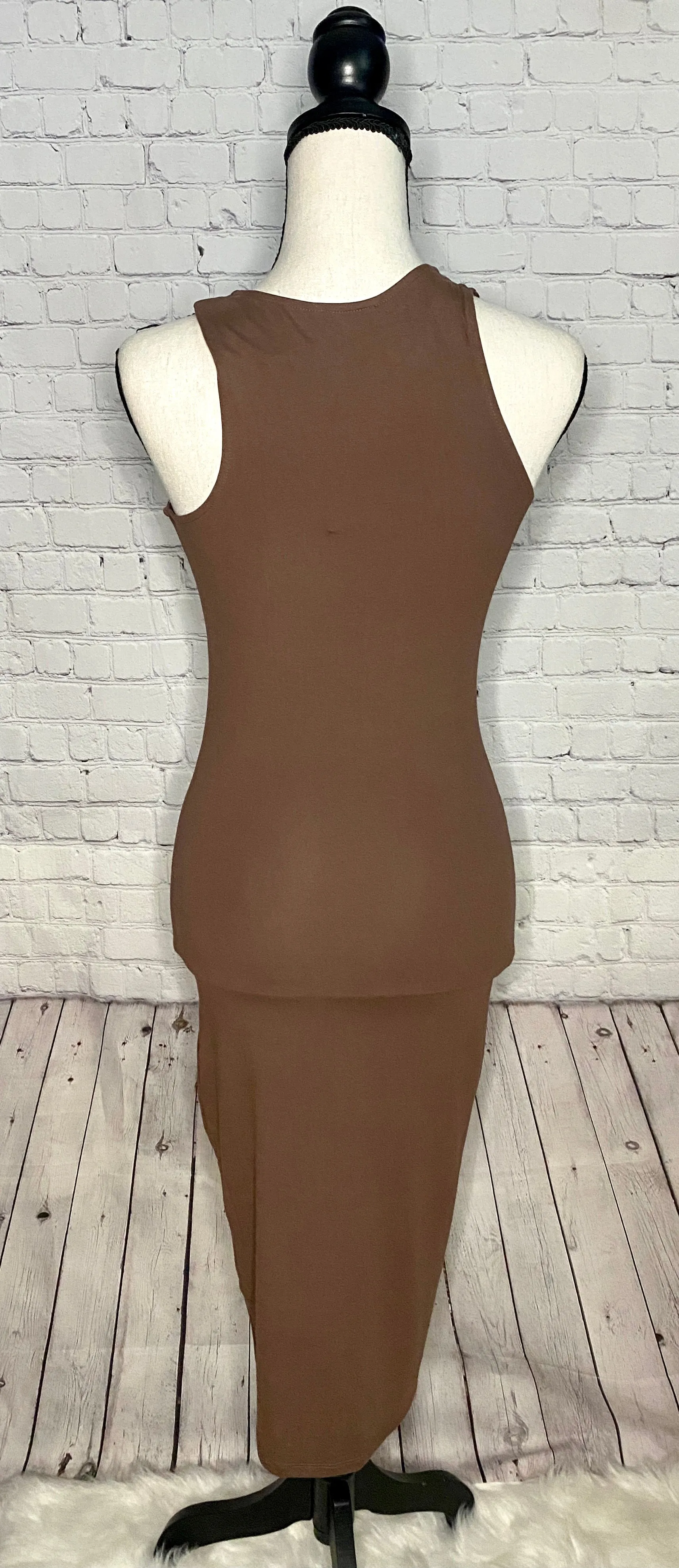 Mocha Latte Bodycon Midi Tank Dress