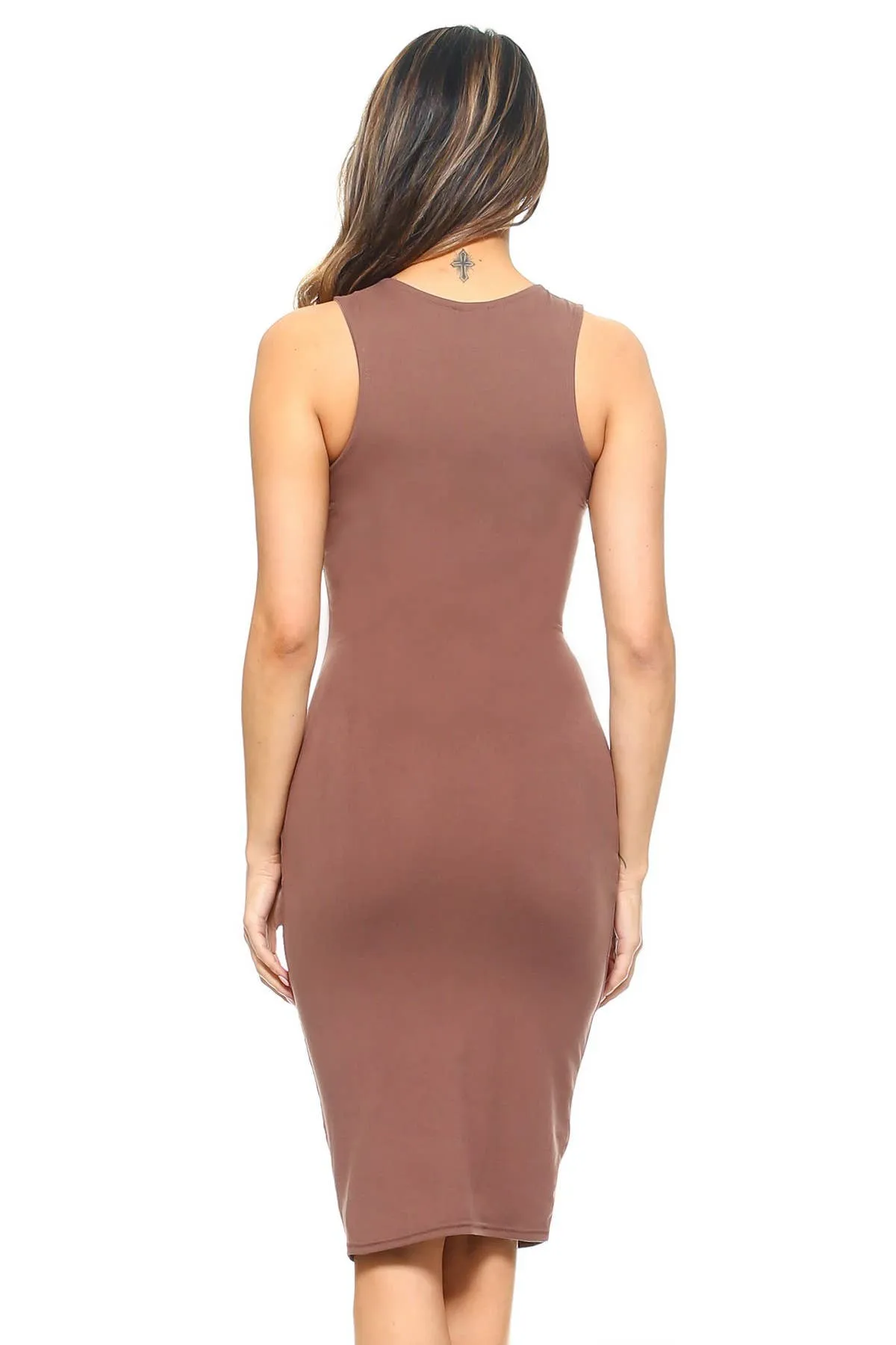 Mocha Latte Bodycon Midi Tank Dress