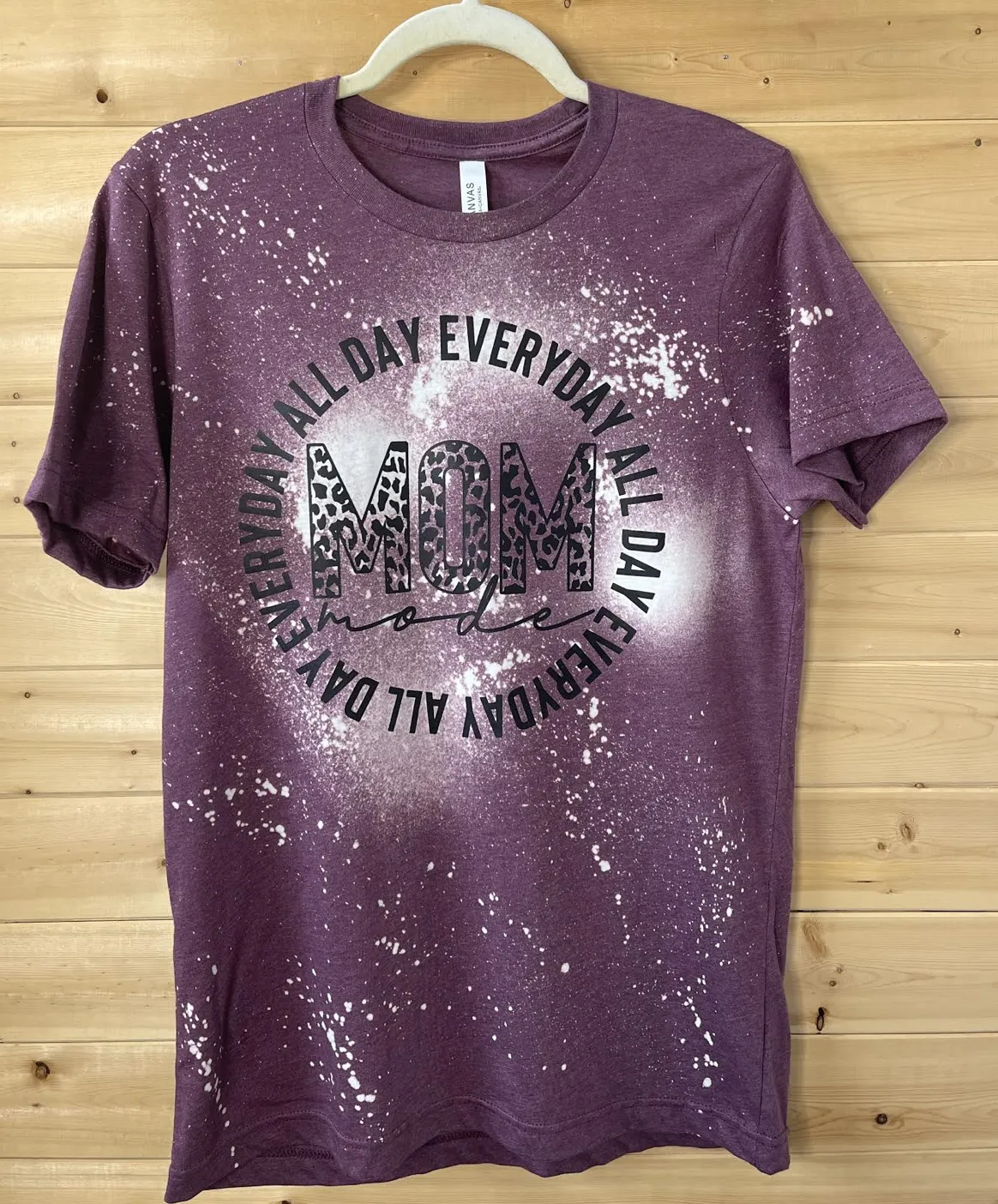 Mom Mode Bleached Tee - Heather Eggplant
