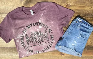 Mom Mode Bleached Tee - Heather Eggplant