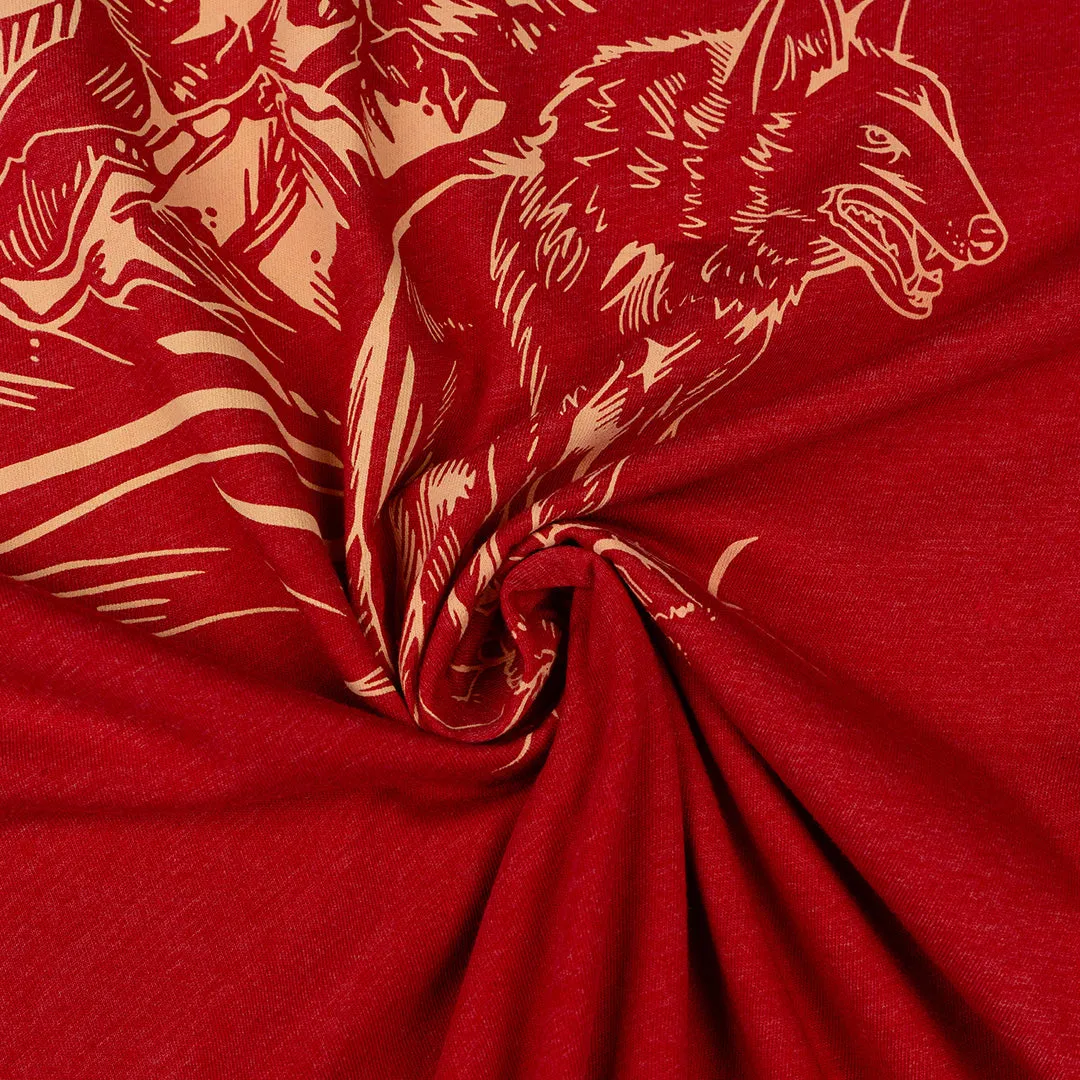 MOUNTAIN WOLF TEE SHIRT- RED