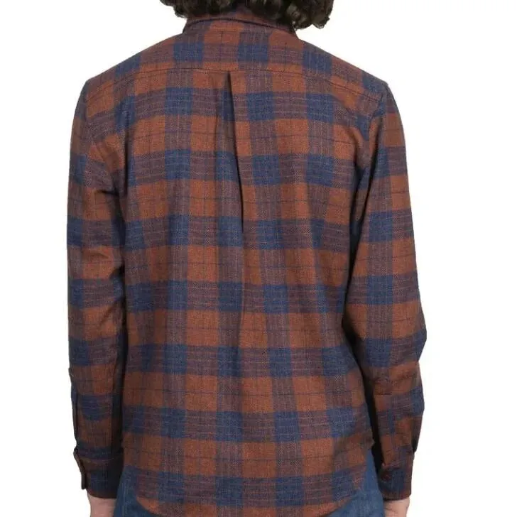 【Naked and Famous】Easy Shirt - Triple Twist Yarn Vintage Flannel - Rust / 特殊三重撚棉線 法藍絨襯衫