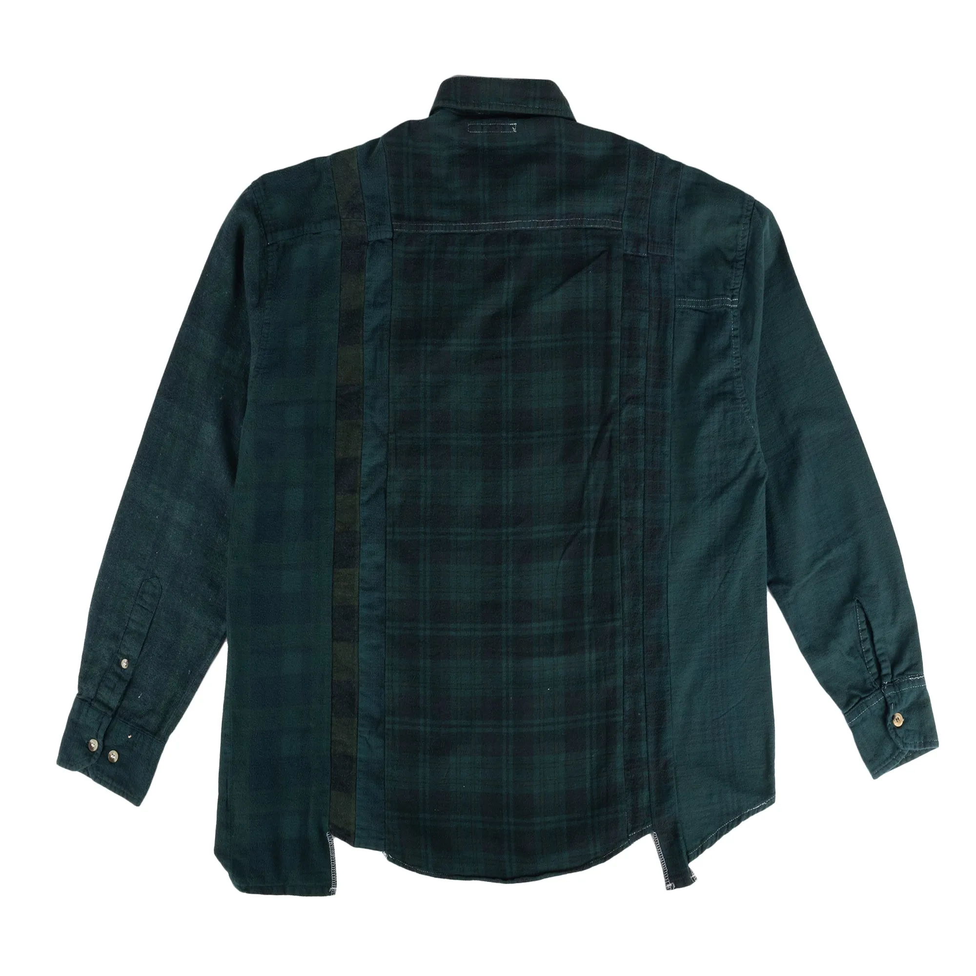 Needles Flannel 7 Cuts Shirt #QV400-1 Over Dye Dark Green X-Large