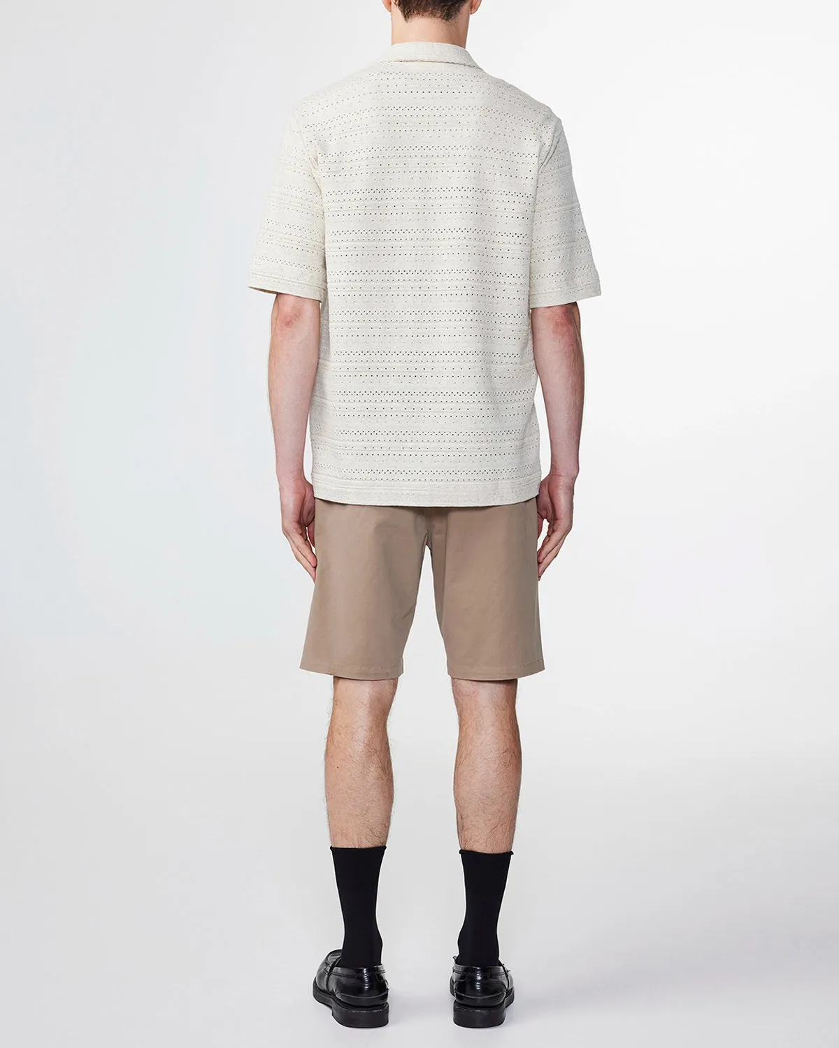 NN07 JULIO POINTELLE KNIT S/S LINEN BLEND SHIRT 3378