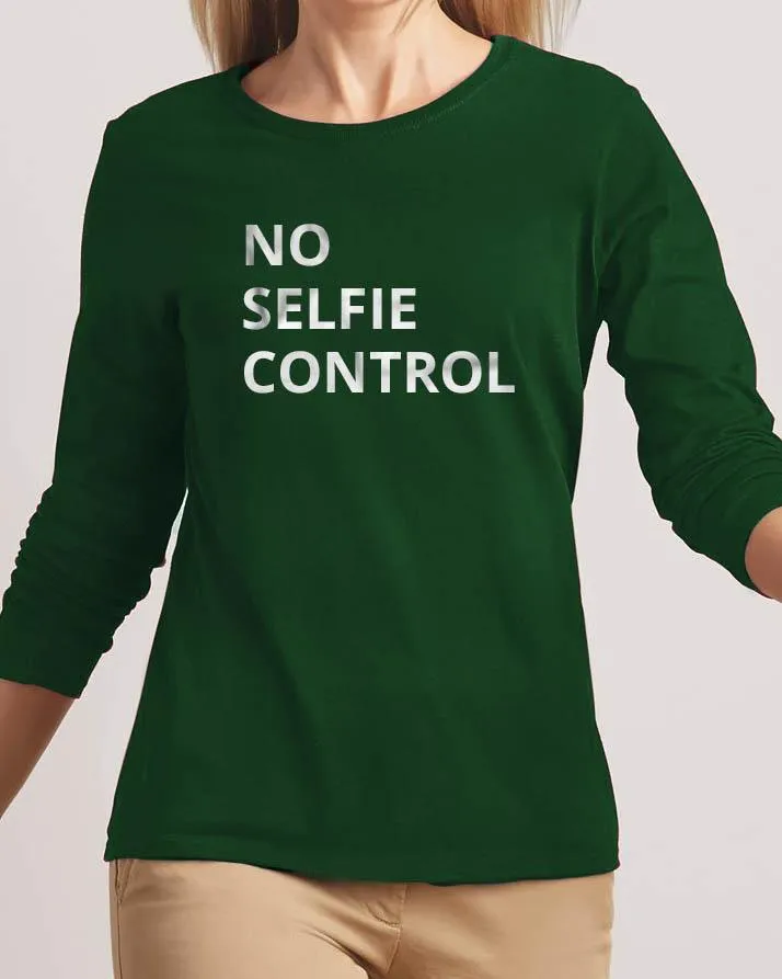 No Selfie Control New Fashion Green High Graphic Excellent Quality T-shirt