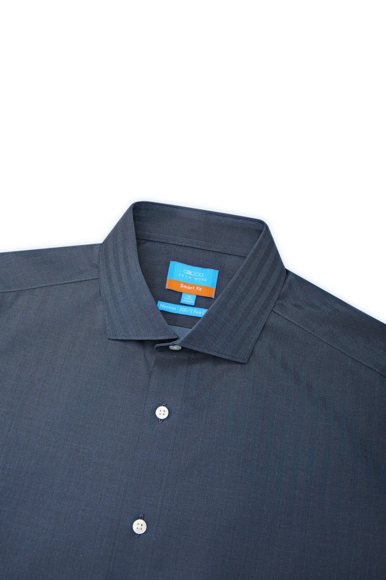 Non-Iron Premium Cotton Smart Fit Wide Herringbone Shirt