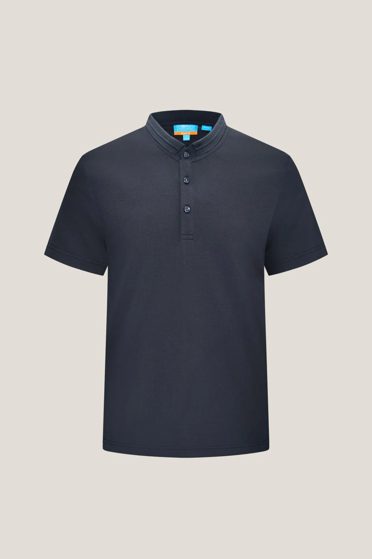 Non-Iron Pure Cotton Pique Smart Fit Stand Collar Short Sleeve Polo Tee