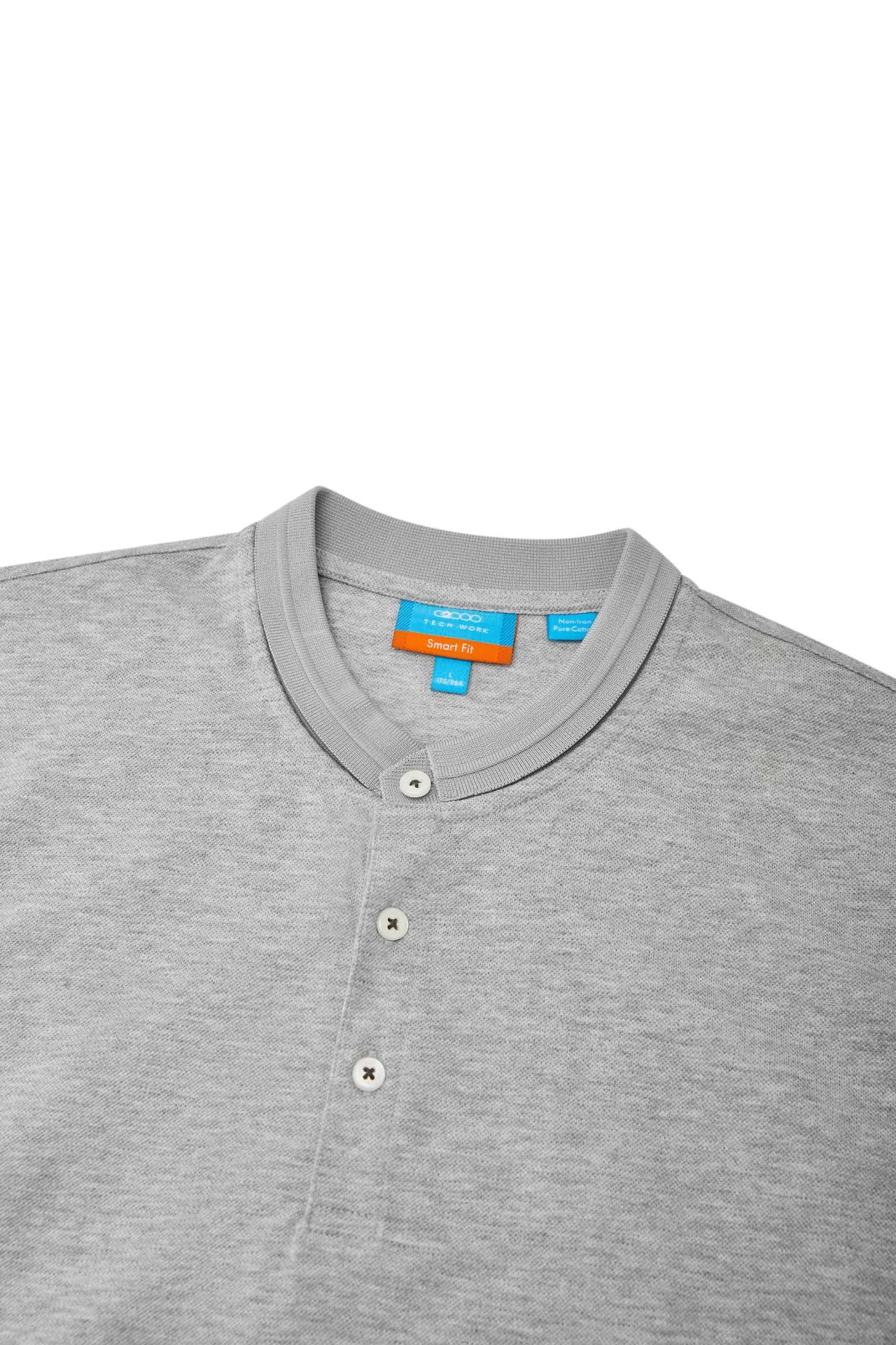 Non-Iron Pure Cotton Pique Smart Fit Stand Collar Short Sleeve Polo Tee
