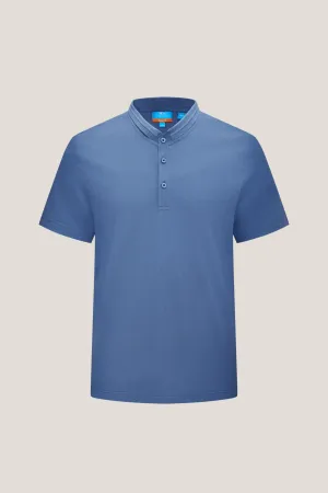 Non-Iron Pure Cotton Pique Smart Fit Stand Collar Short Sleeve Polo Tee