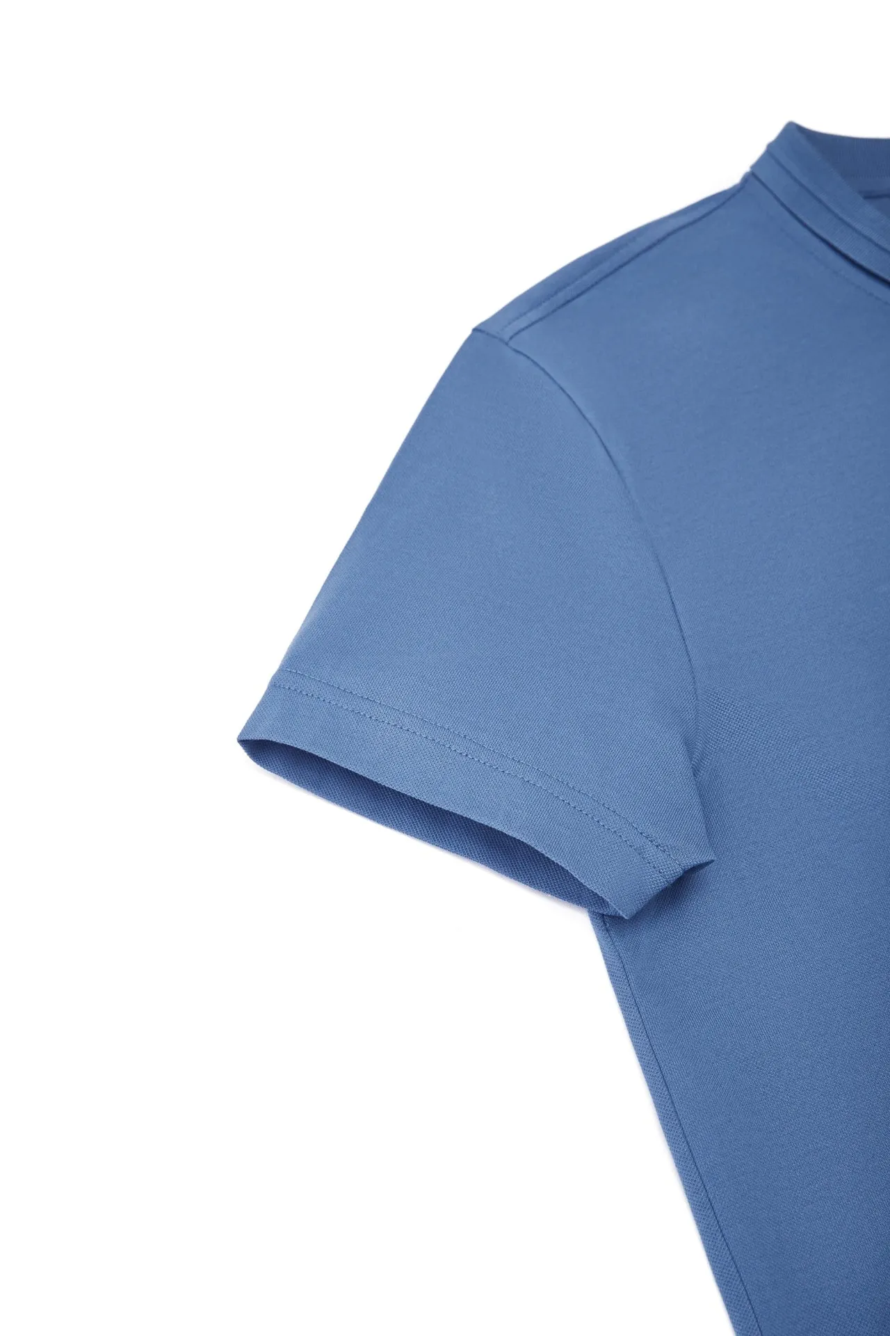 Non-Iron Pure Cotton Pique Smart Fit Stand Collar Short Sleeve Polo Tee