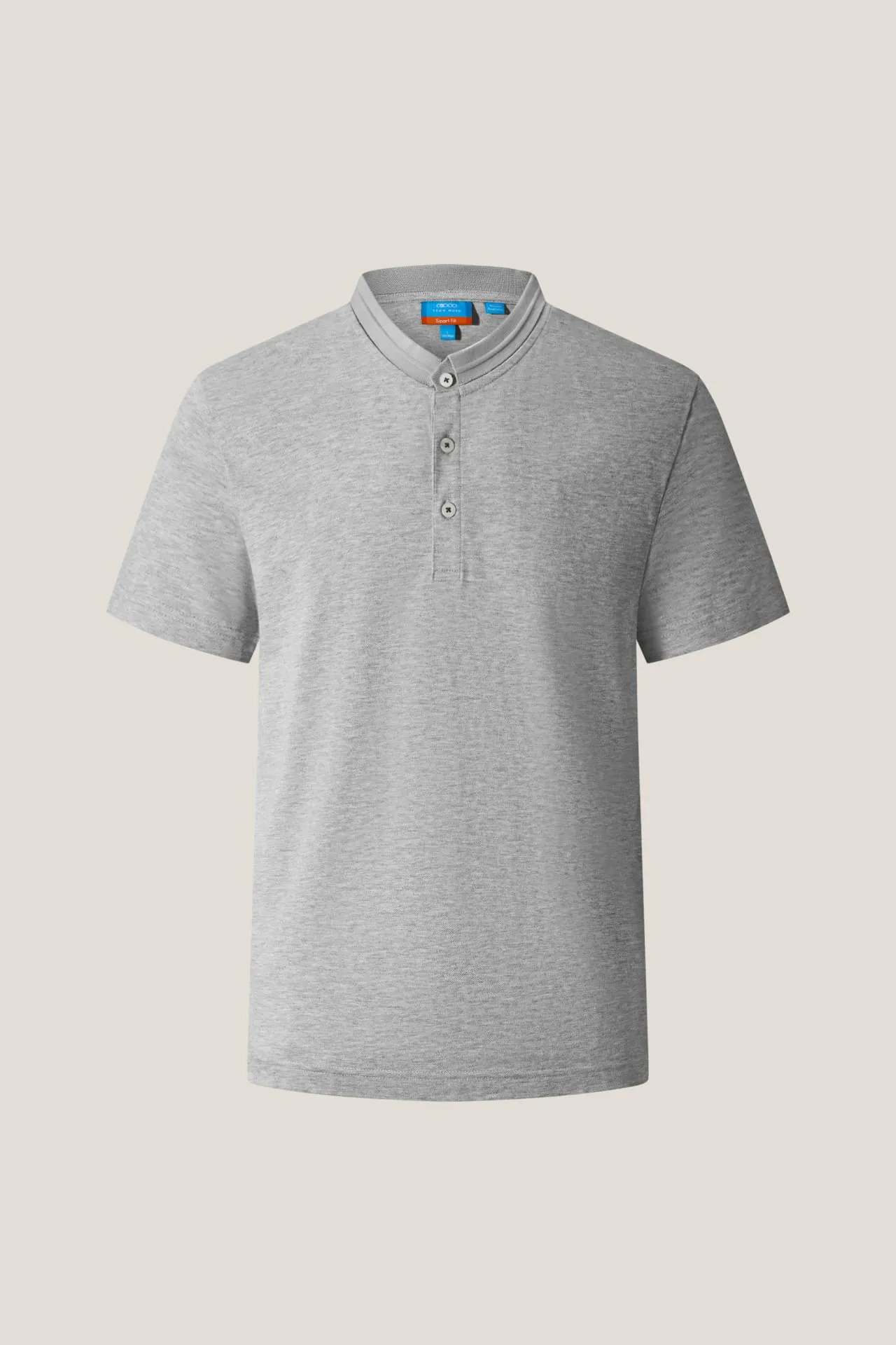 Non-Iron Pure Cotton Pique Smart Fit Stand Collar Short Sleeve Polo Tee