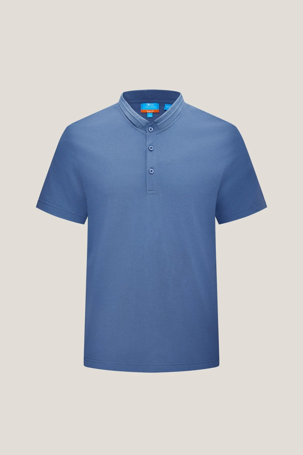Non-Iron Pure Cotton Pique Smart Fit Stand Collar Short Sleeve Polo Tee