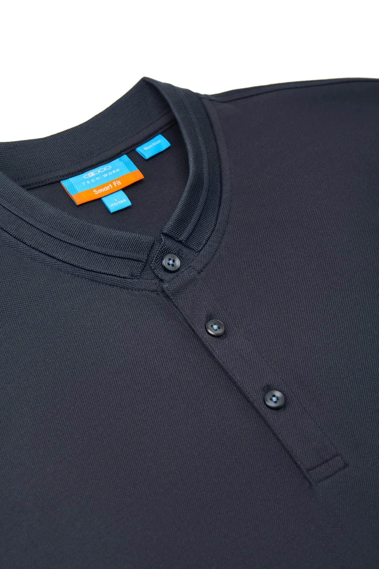 Non-Iron Pure Cotton Pique Smart Fit Stand Collar Short Sleeve Polo Tee
