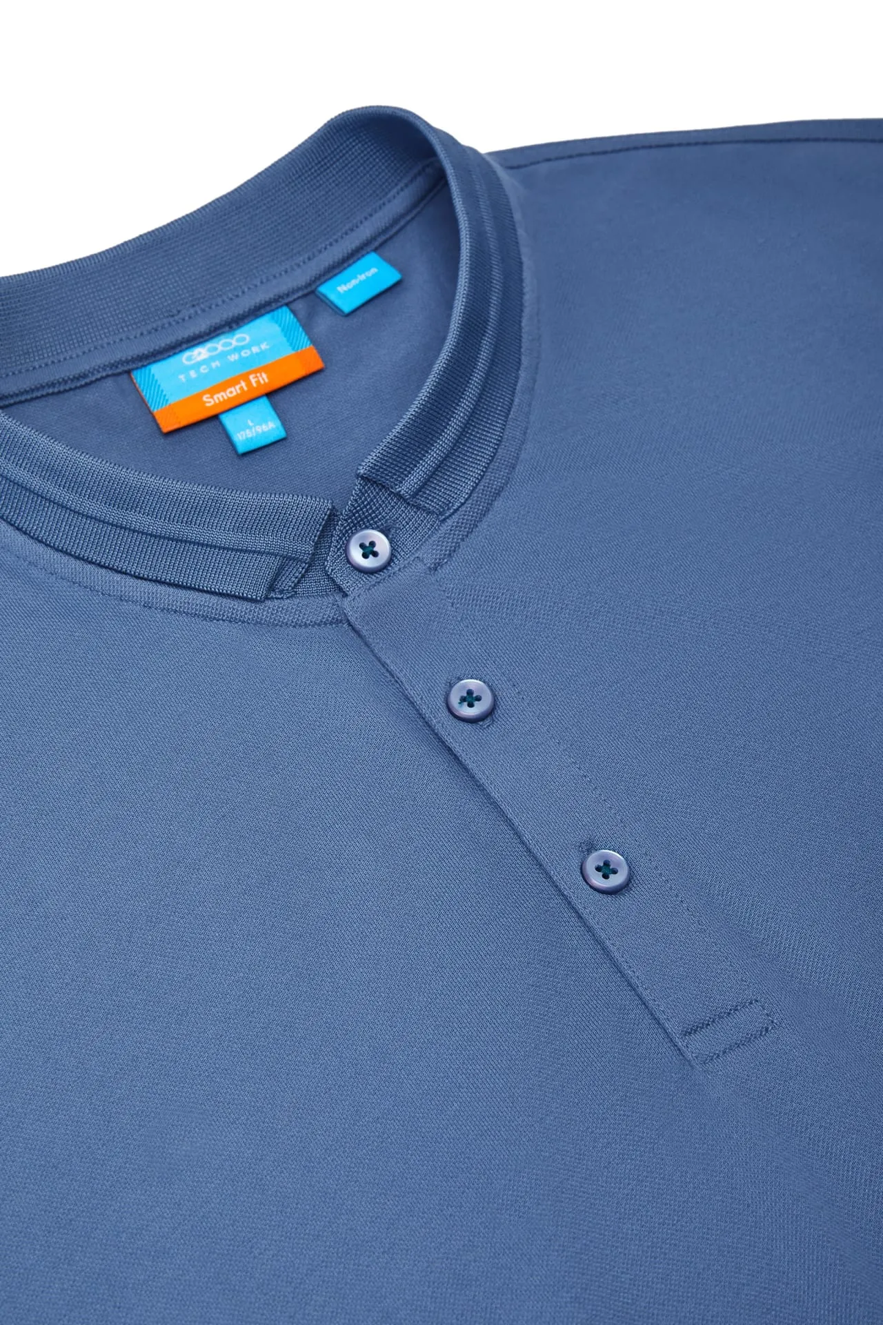 Non-Iron Pure Cotton Pique Smart Fit Stand Collar Short Sleeve Polo Tee