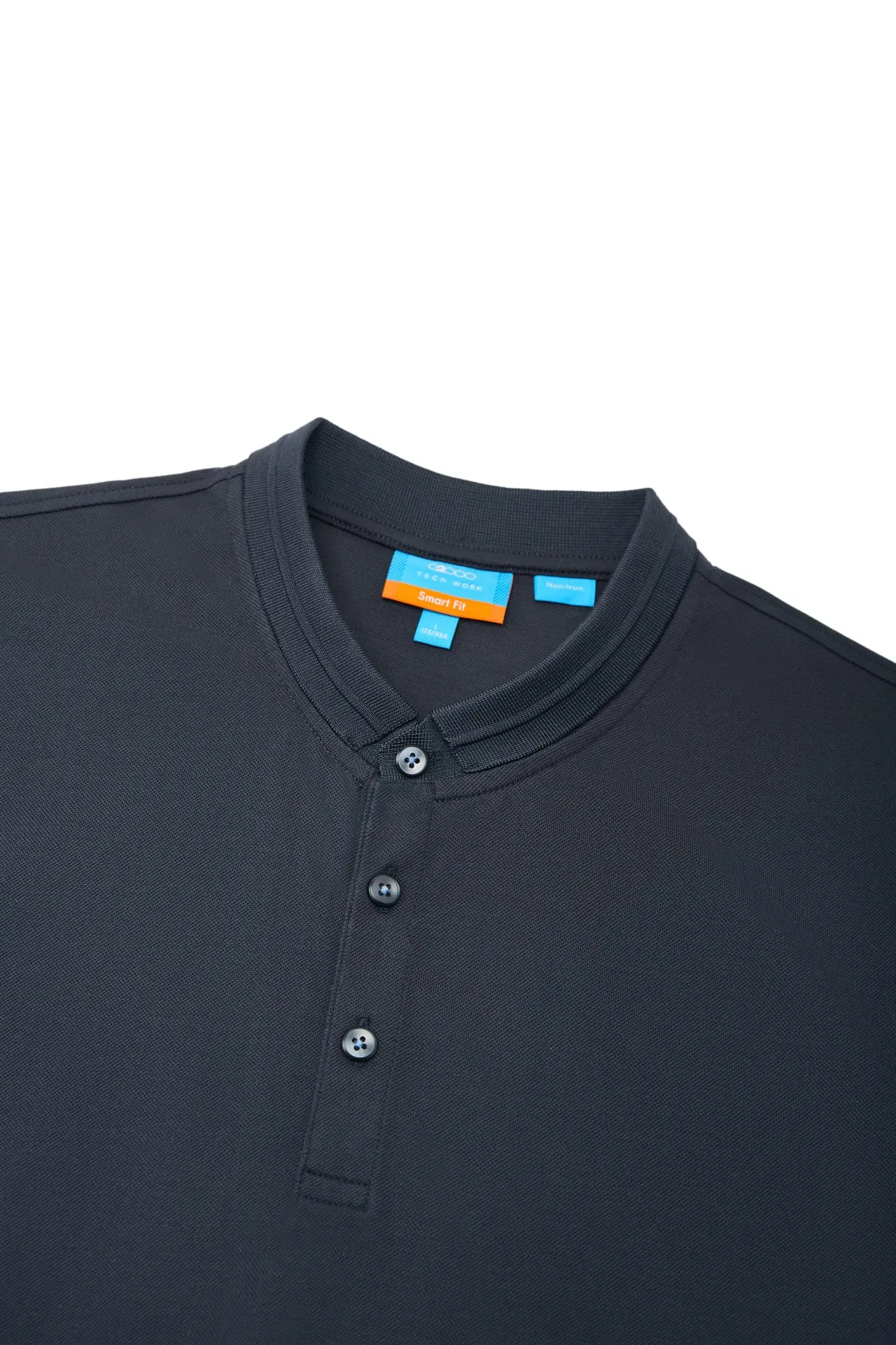 Non-Iron Pure Cotton Pique Smart Fit Stand Collar Short Sleeve Polo Tee
