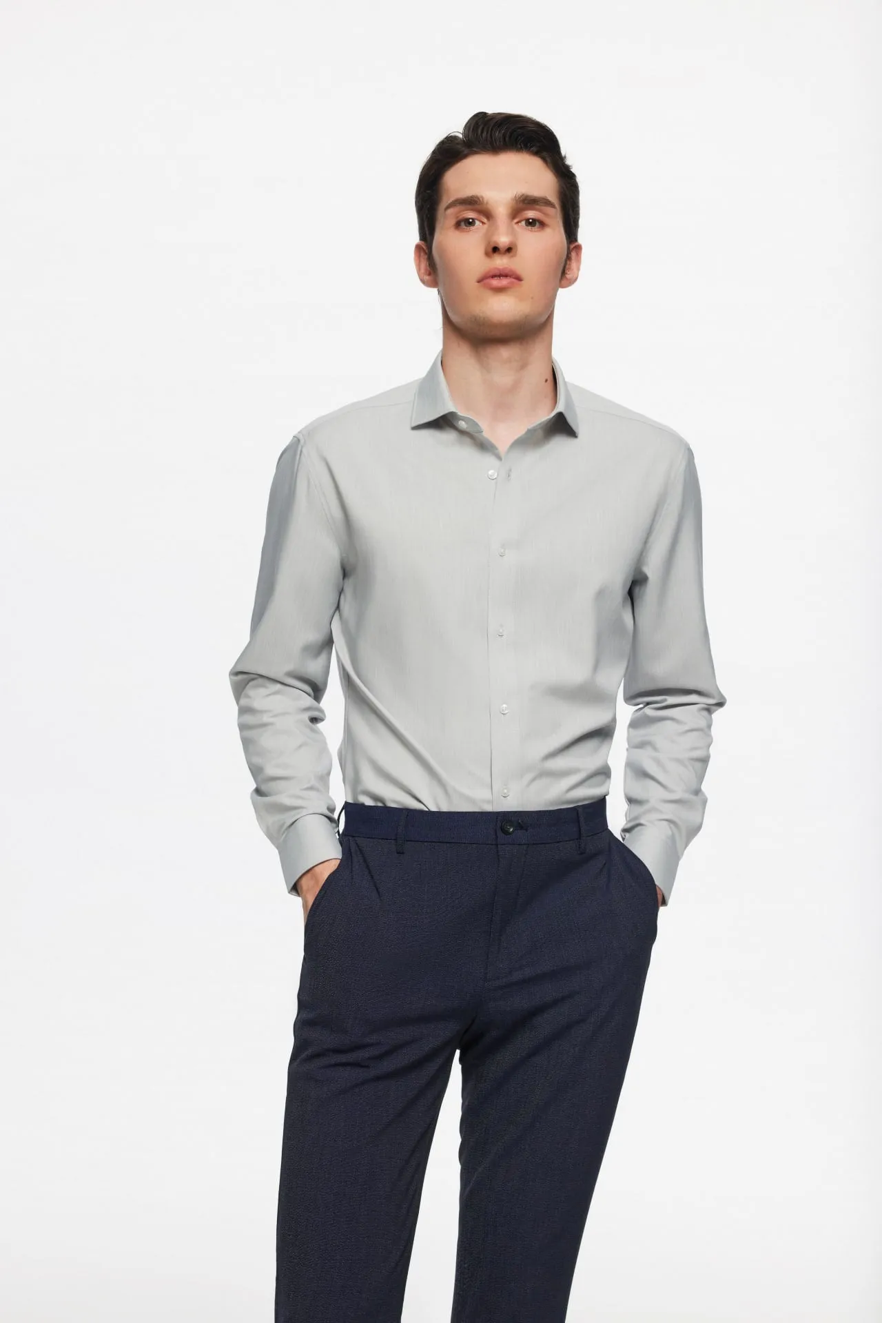 Non-Iron Quick Dry Smart Fit Semi Solid Shirt
